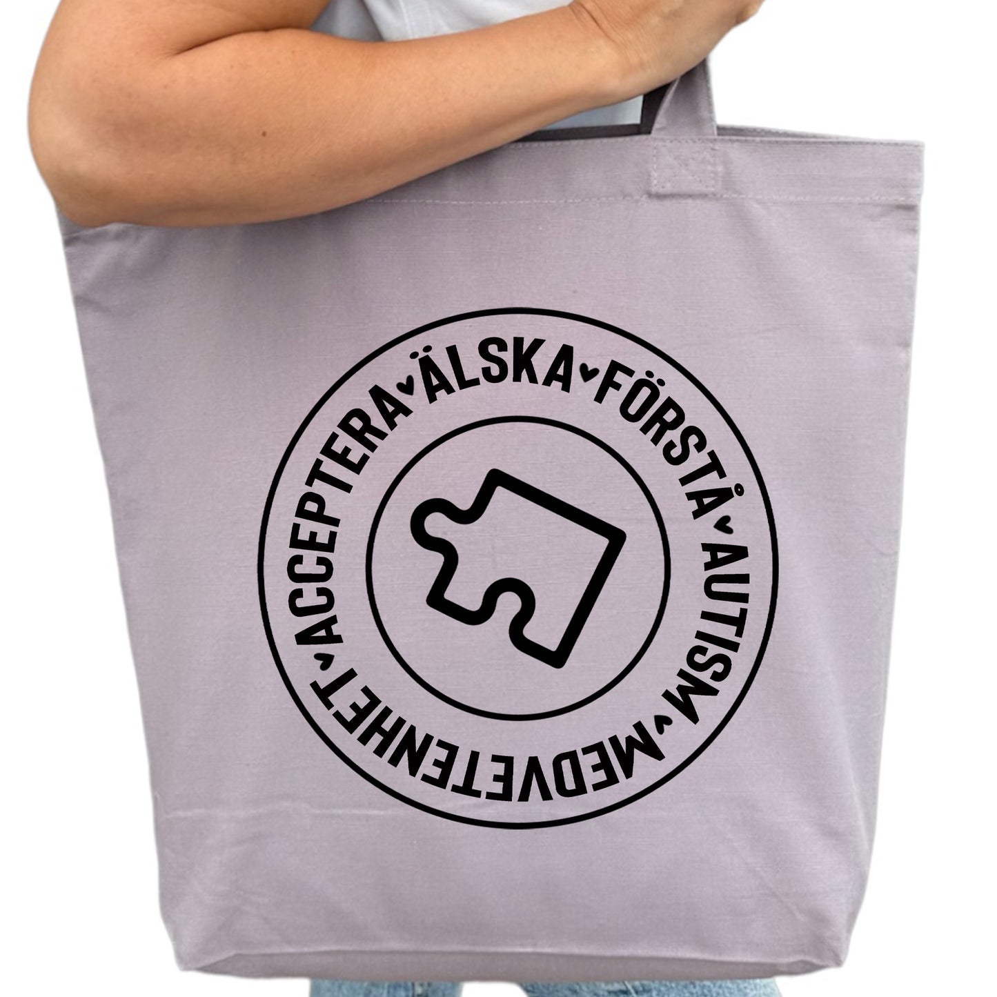 Tygpåse för Autism Medvetenhet – Acceptera, Älska & Förstå-Lovely Text