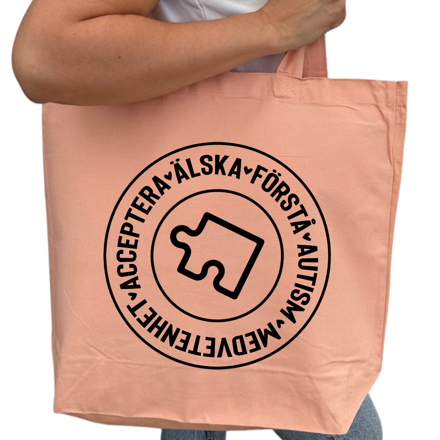 Tygpåse för Autism Medvetenhet – Acceptera, Älska & Förstå-Lovely Text
