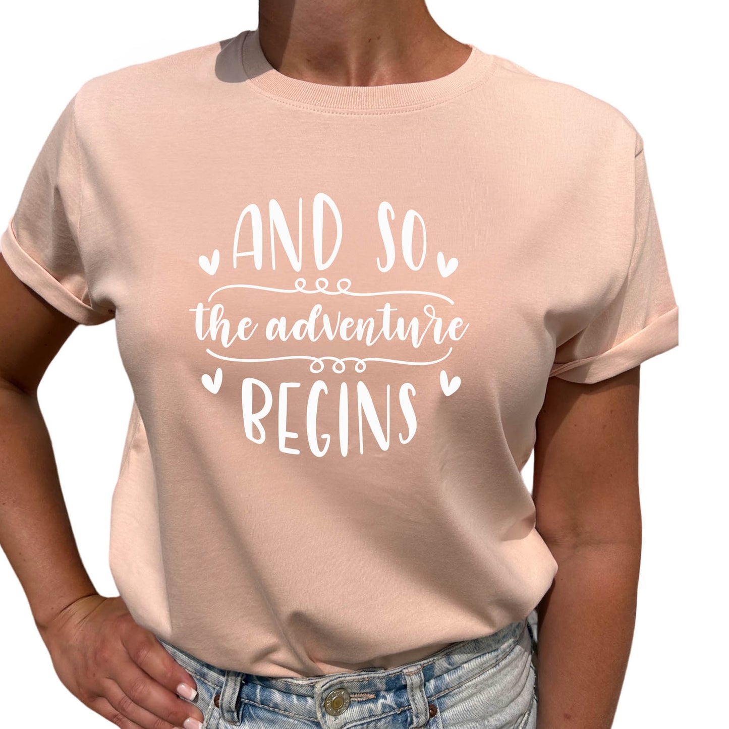And So The Adventure Begins T-shirt-Lovely Text