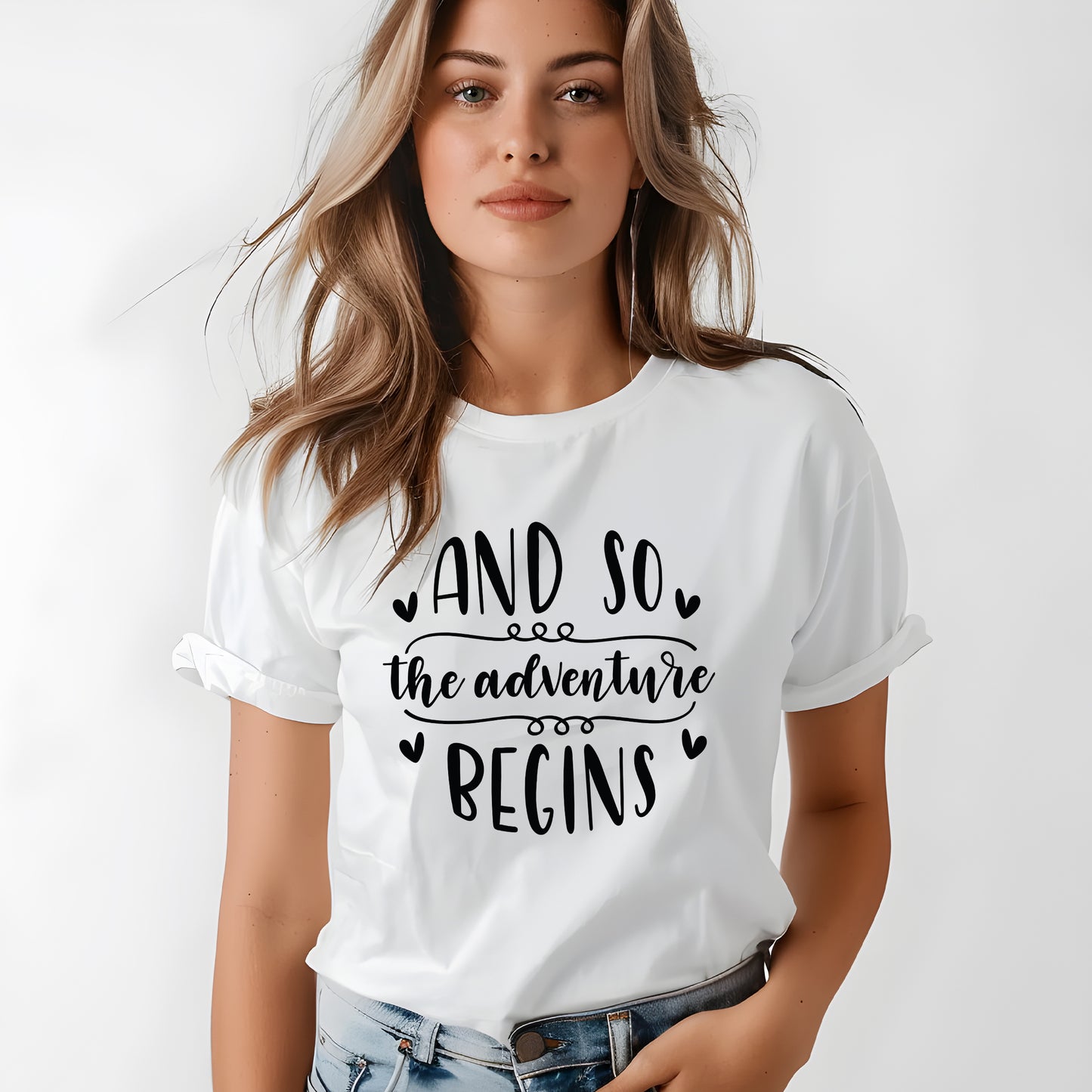 And So The Adventure Begins T-shirt-Lovely Text