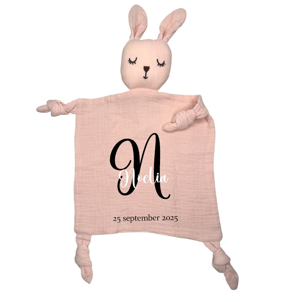 Personlig Kanin Snuttefilt med Namn – Babyfilt & Present till Nyfödd 💕
