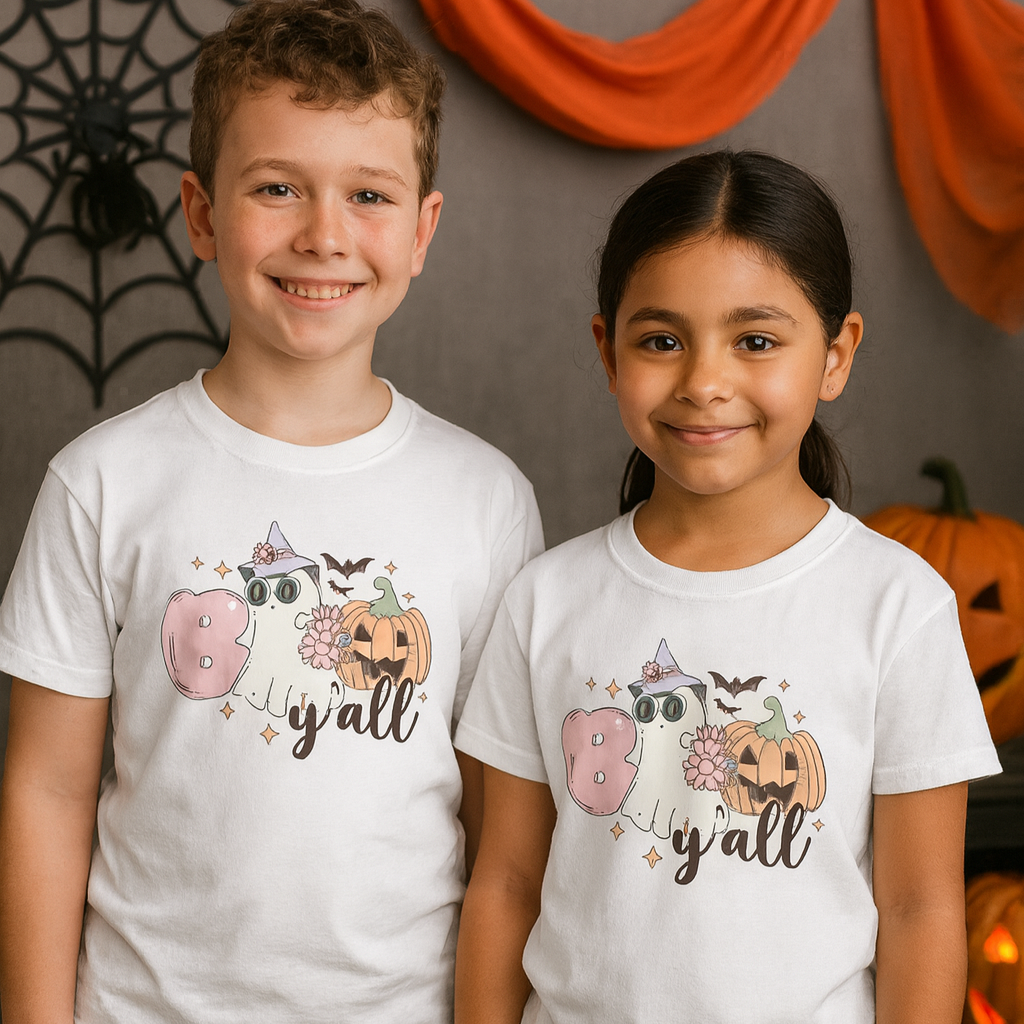 👻 Boo Y’all Barn T-shirt – Söt Halloween t-shirt för små spöken