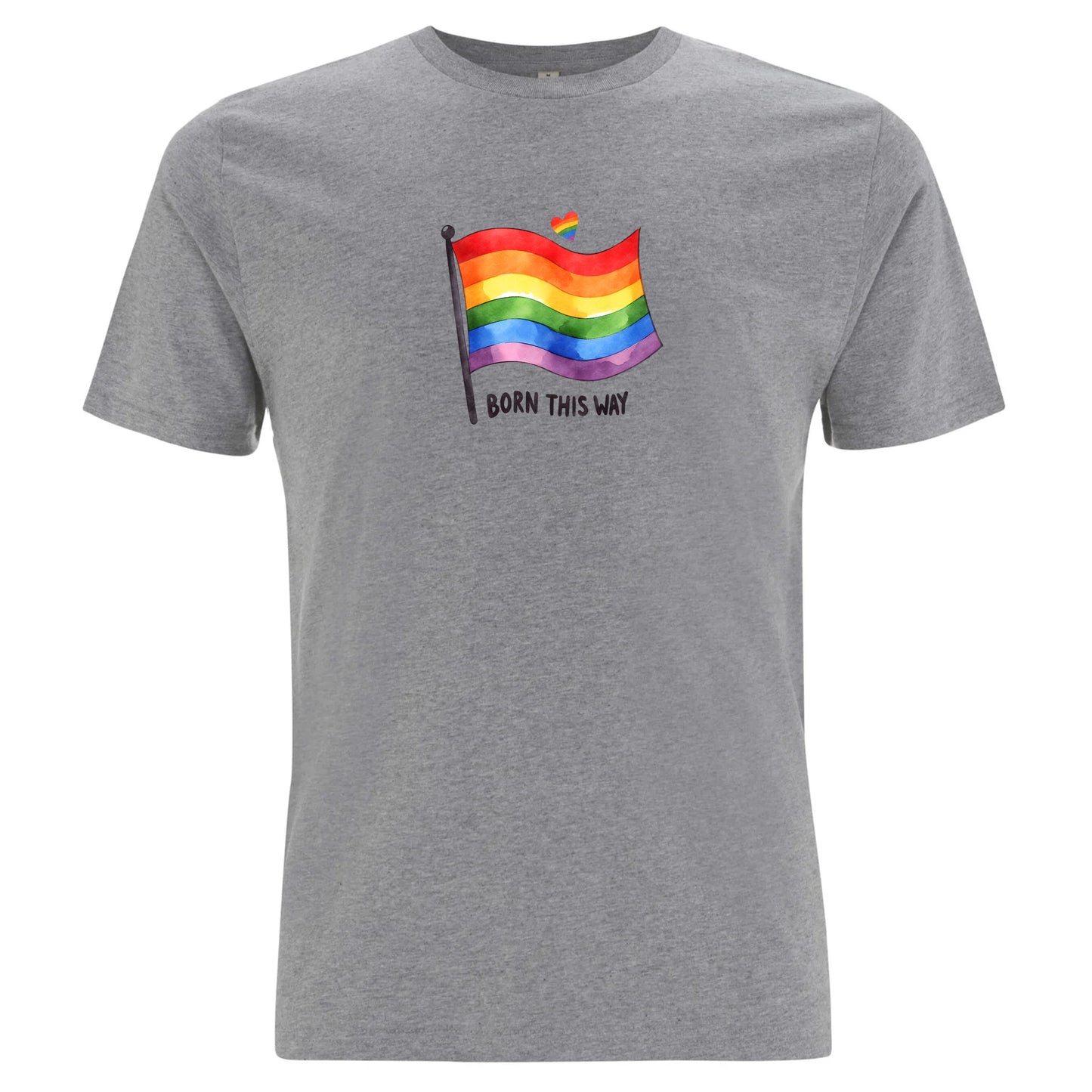 Born This Way – T-shirt med Prideflagga (Unisex)-Lovely Text