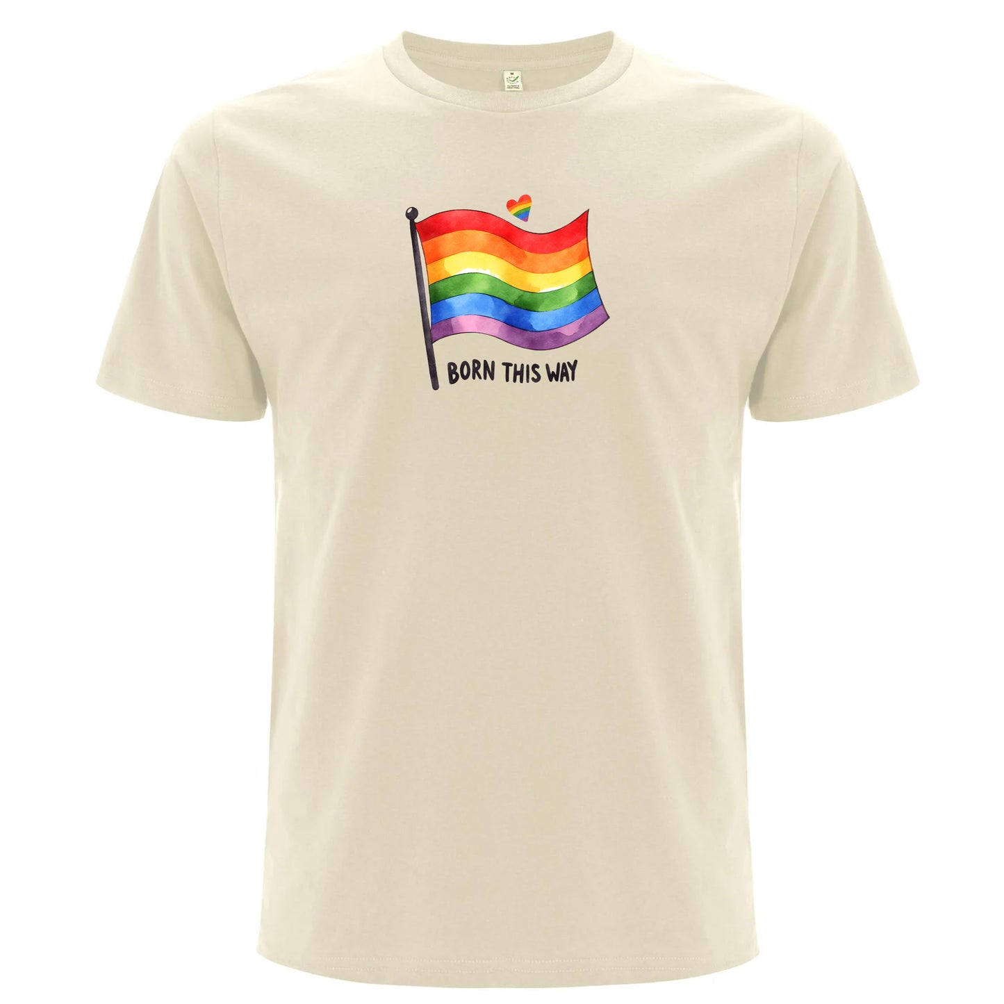 Born This Way – T-shirt med Prideflagga (Unisex)-Lovely Text