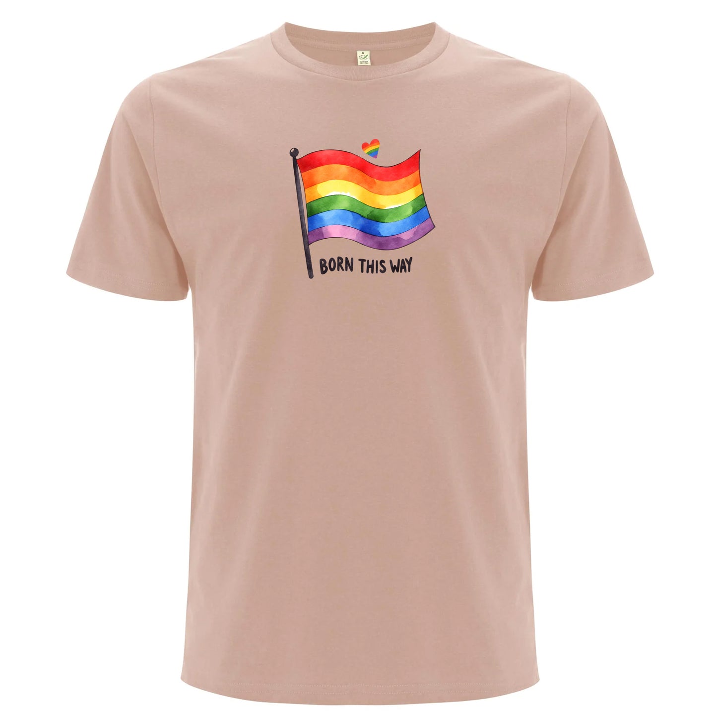 Born This Way – T-shirt med Prideflagga (Unisex)-Lovely Text
