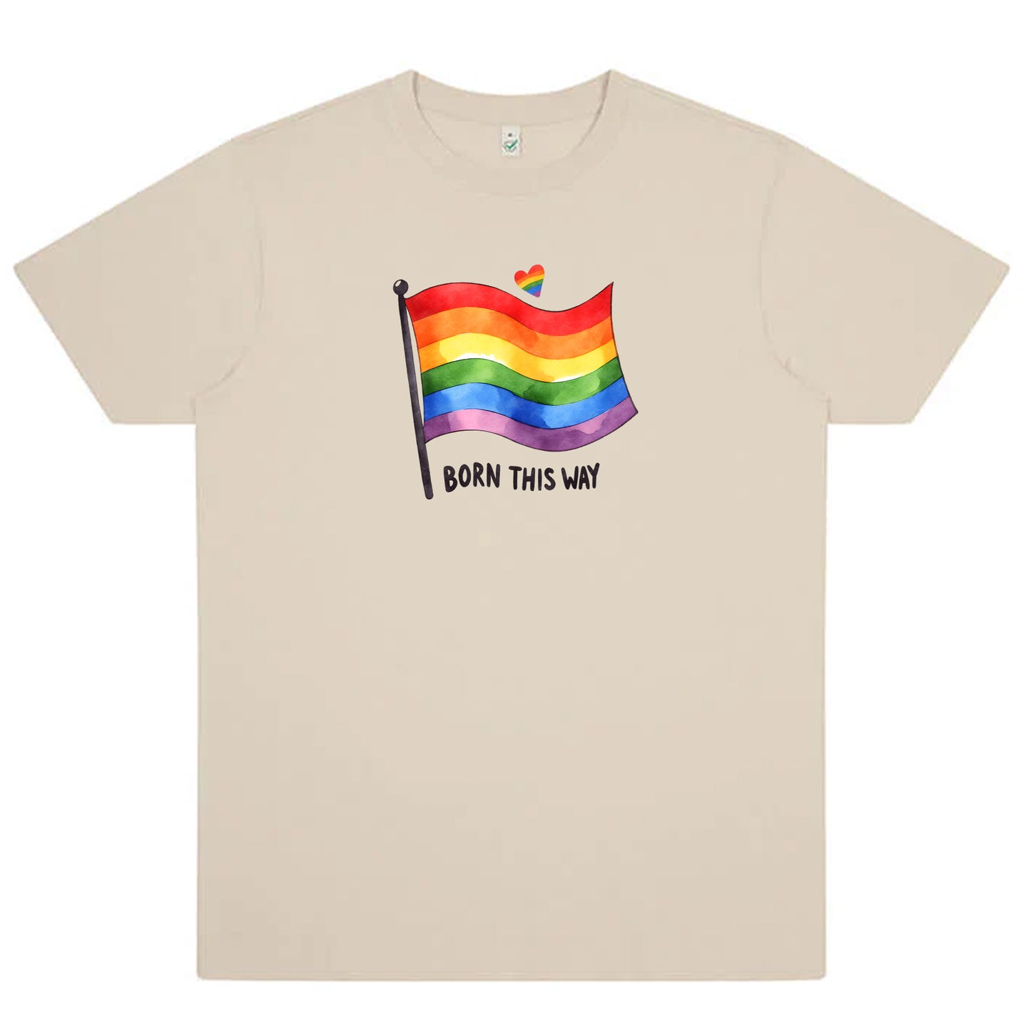 Born This Way – T-shirt med Prideflagga (Unisex)-Lovely Text