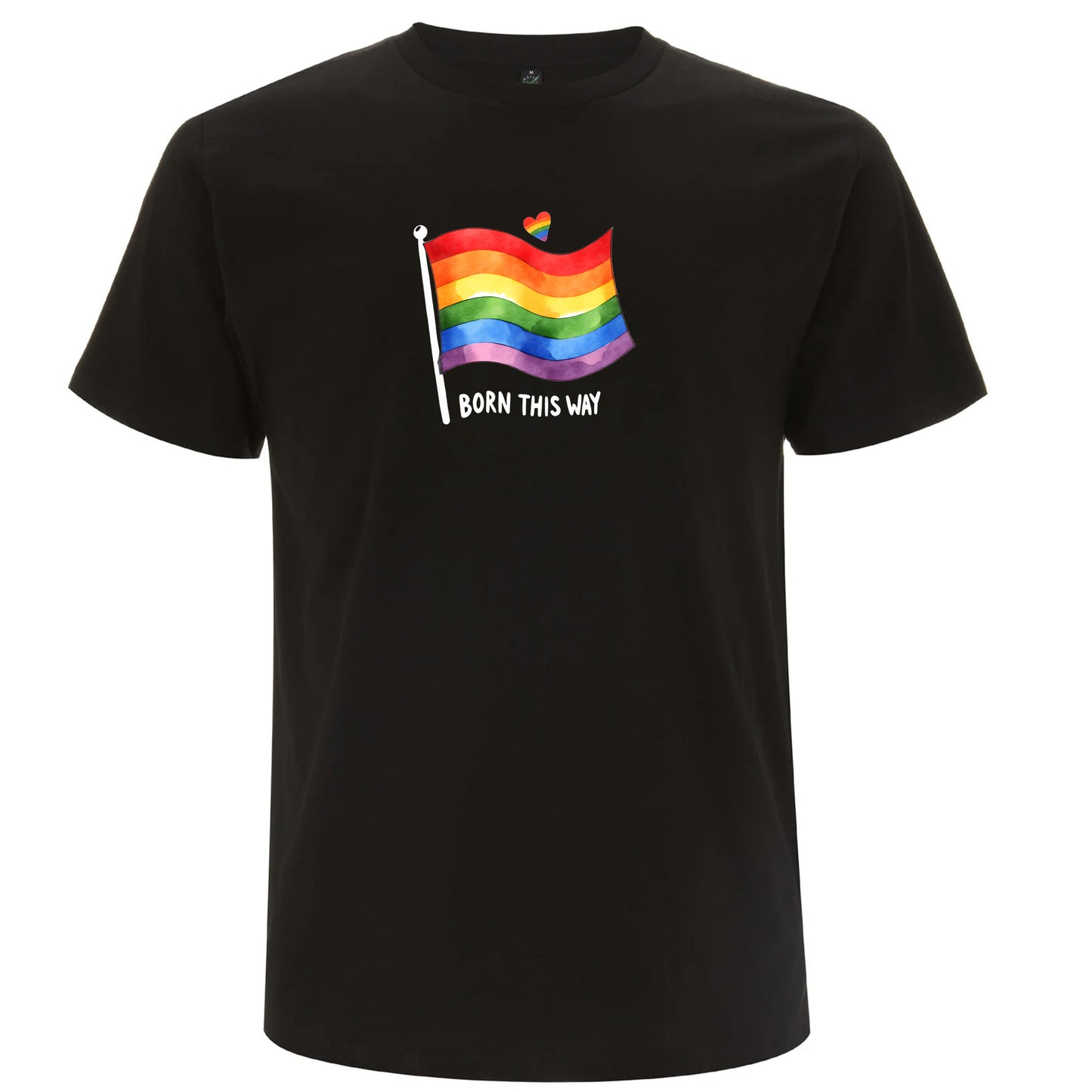 Born This Way – T-shirt med Prideflagga (Unisex)-Lovely Text