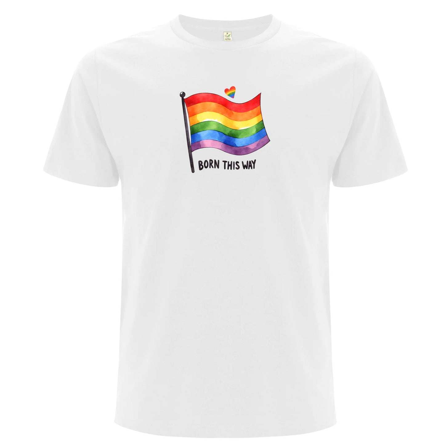 Born This Way – T-shirt med Prideflagga (Unisex)-Lovely Text
