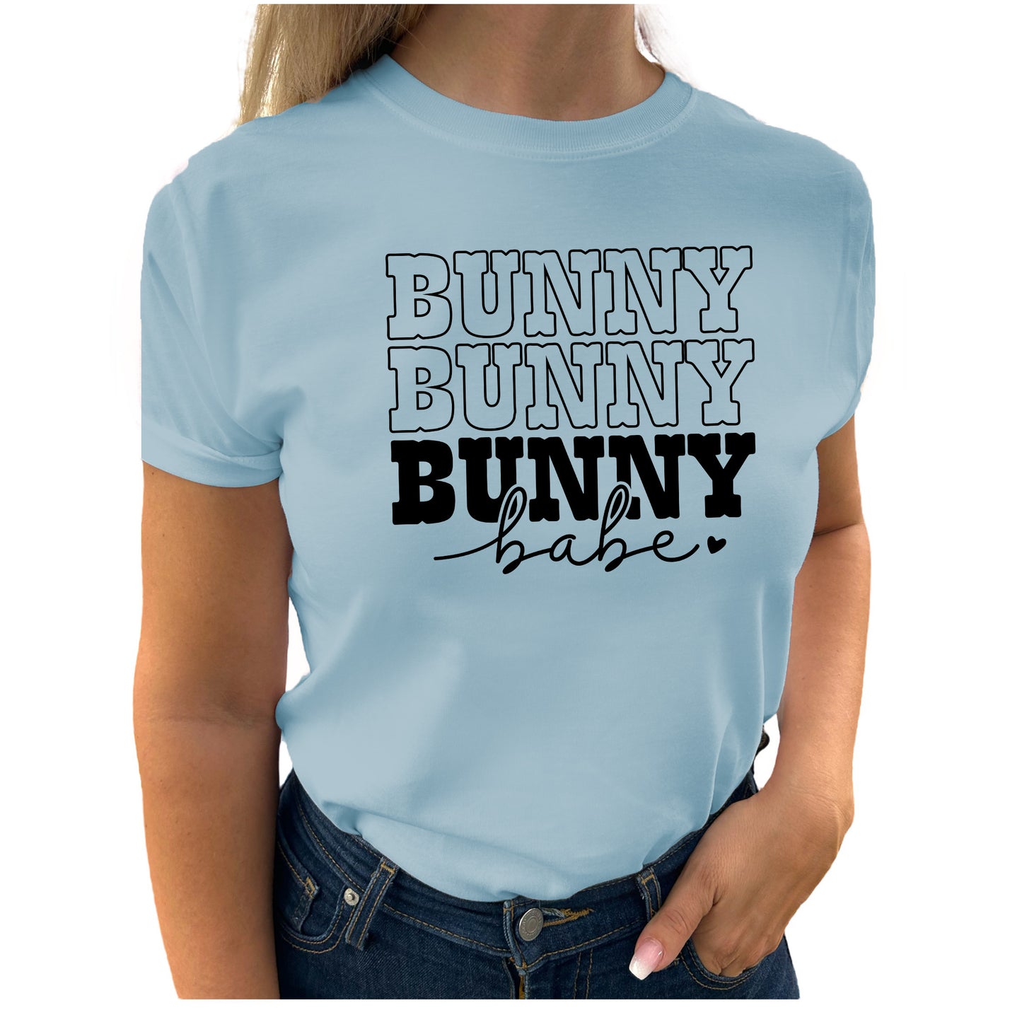 Trendig och Charmig T-shirt: Bunny Babe-Lovely Text