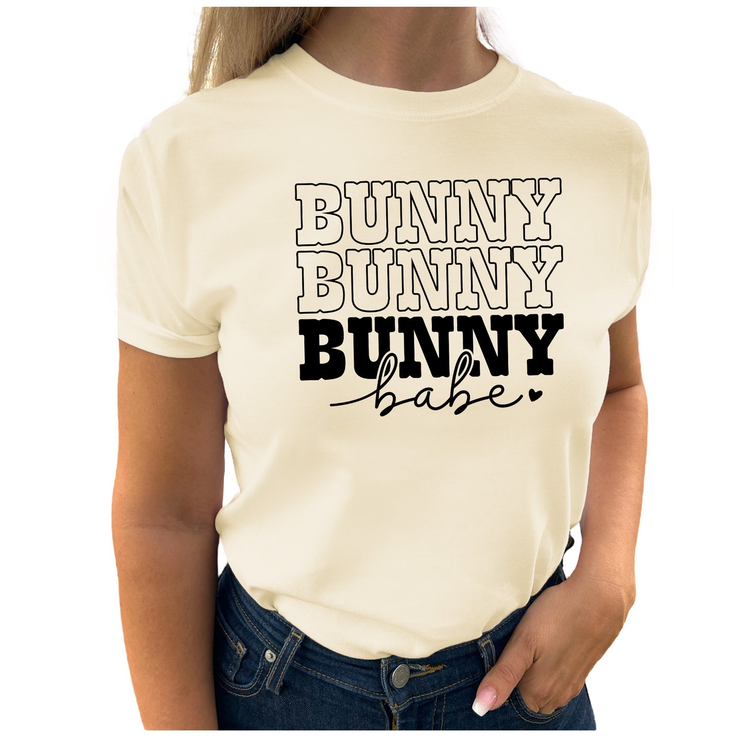 Trendig och Charmig T-shirt: Bunny Babe-Lovely Text