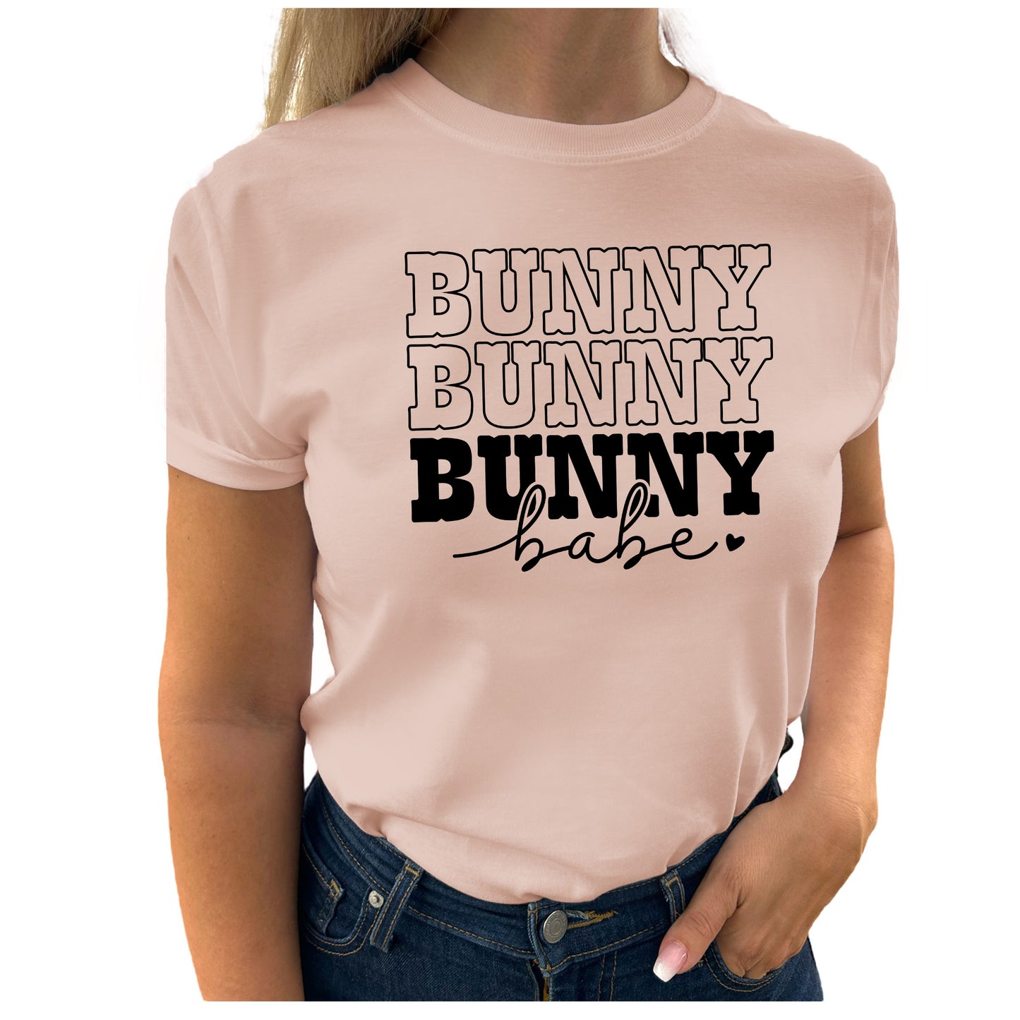 Trendig och Charmig T-shirt: Bunny Babe-Lovely Text