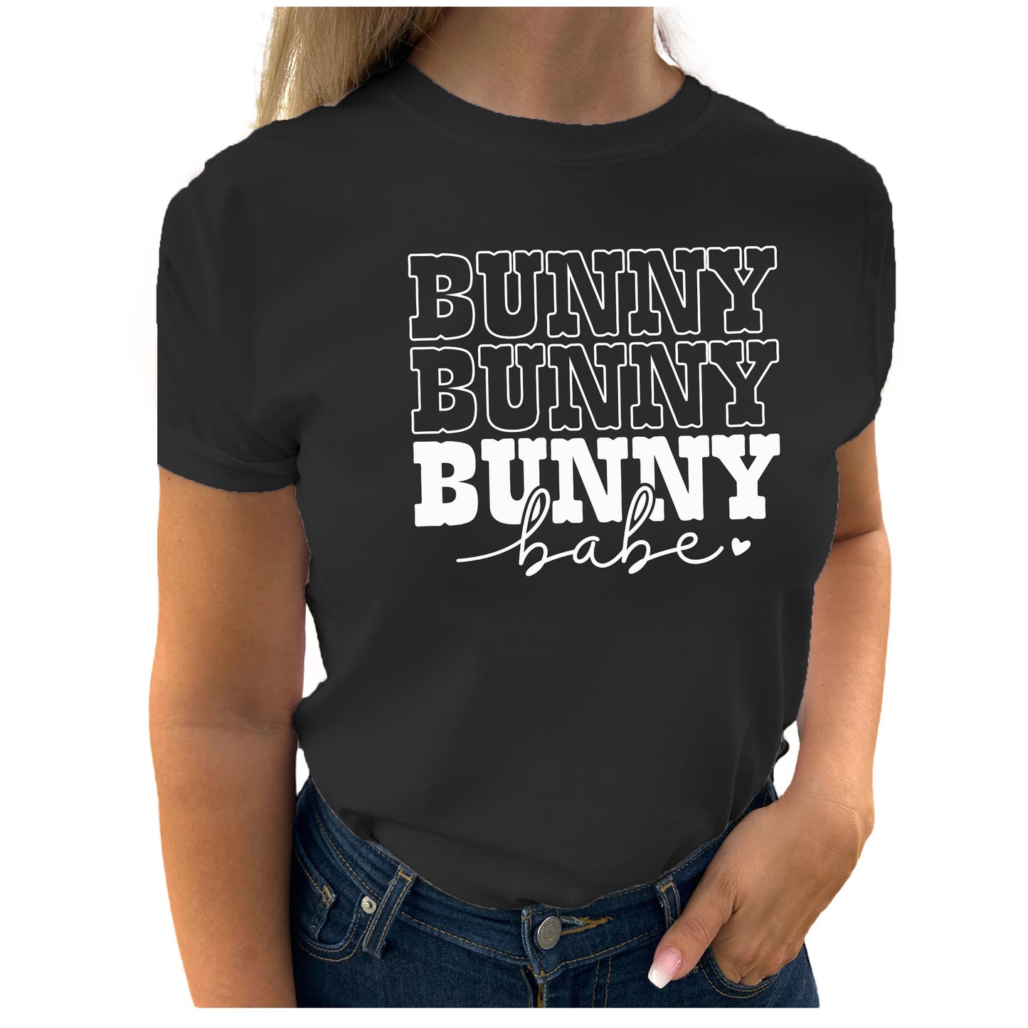 Trendig och Charmig T-shirt: Bunny Babe-Lovely Text