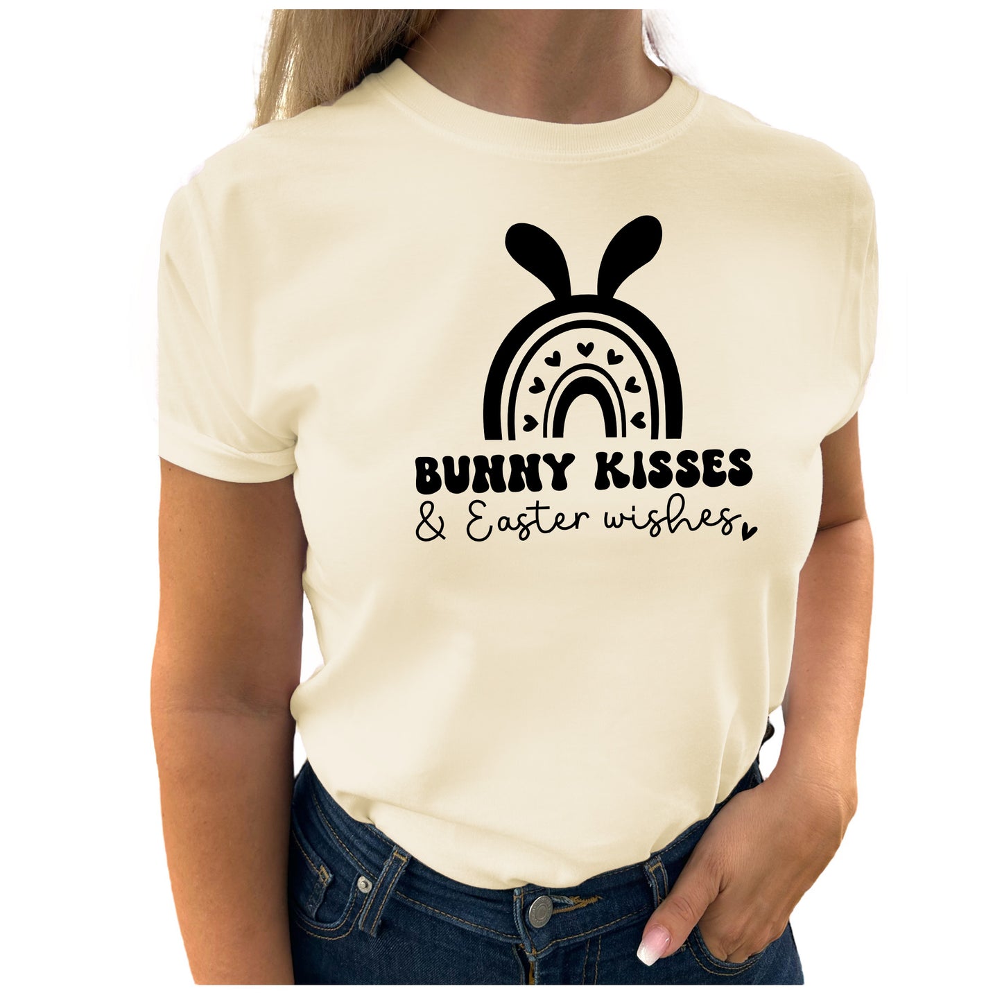 Bunny Kramar och Påskönskningar T-shirt-Lovely Text