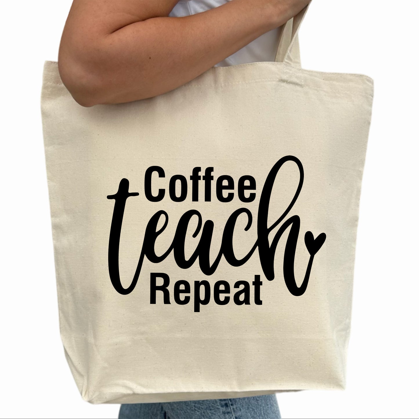 Coffee Teach Repeat Tygpåse