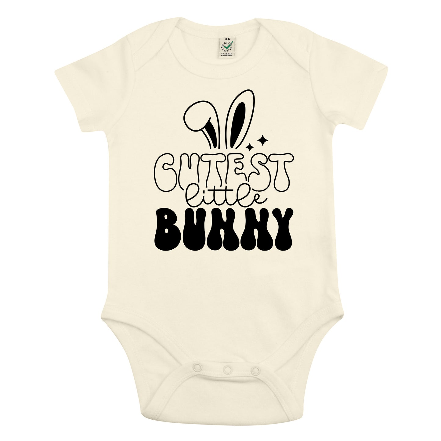 Cutest Little Bunny Påsk Babybody Nyfödd-Lovely Text