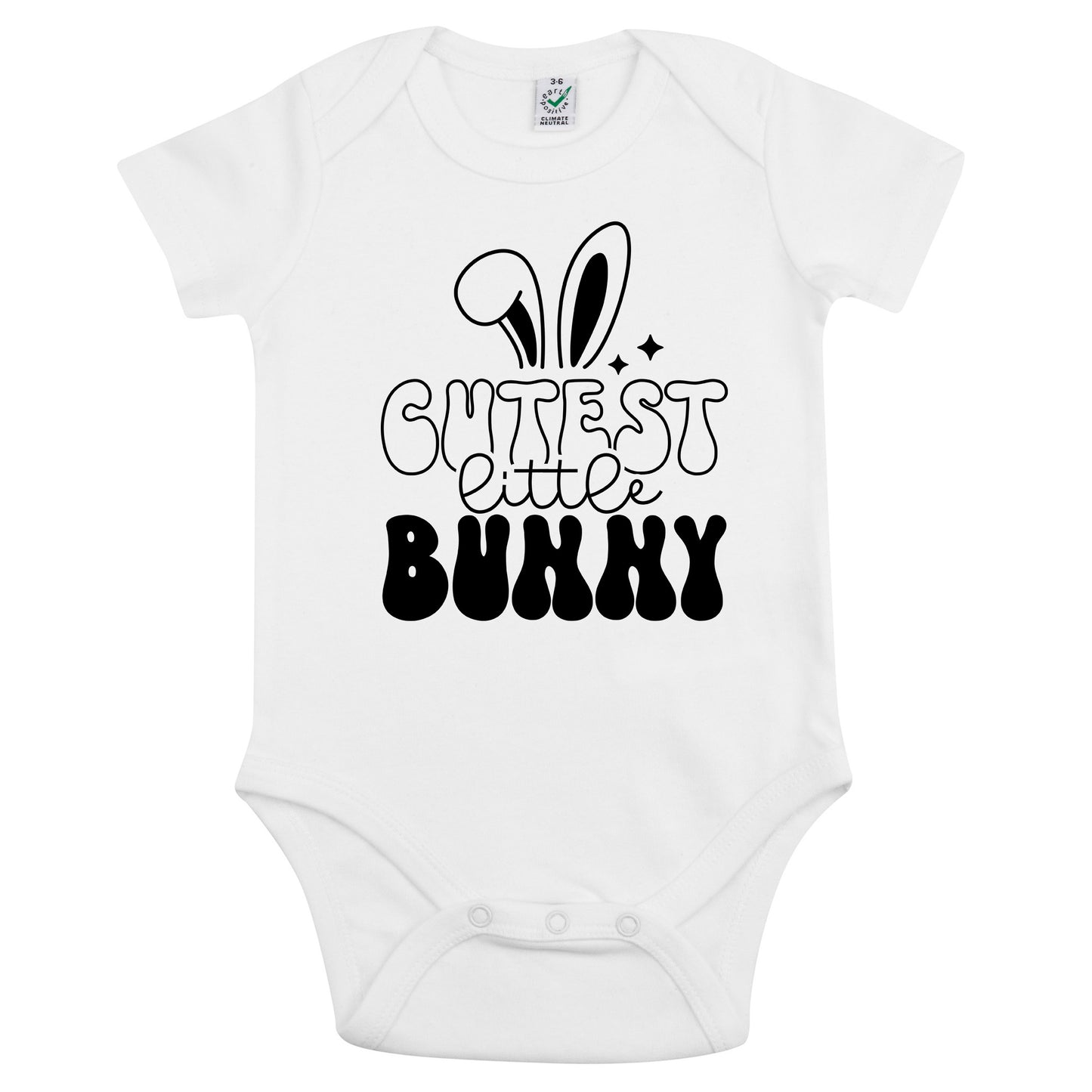 Cutest Little Bunny Påsk Babybody Nyfödd-Lovely Text