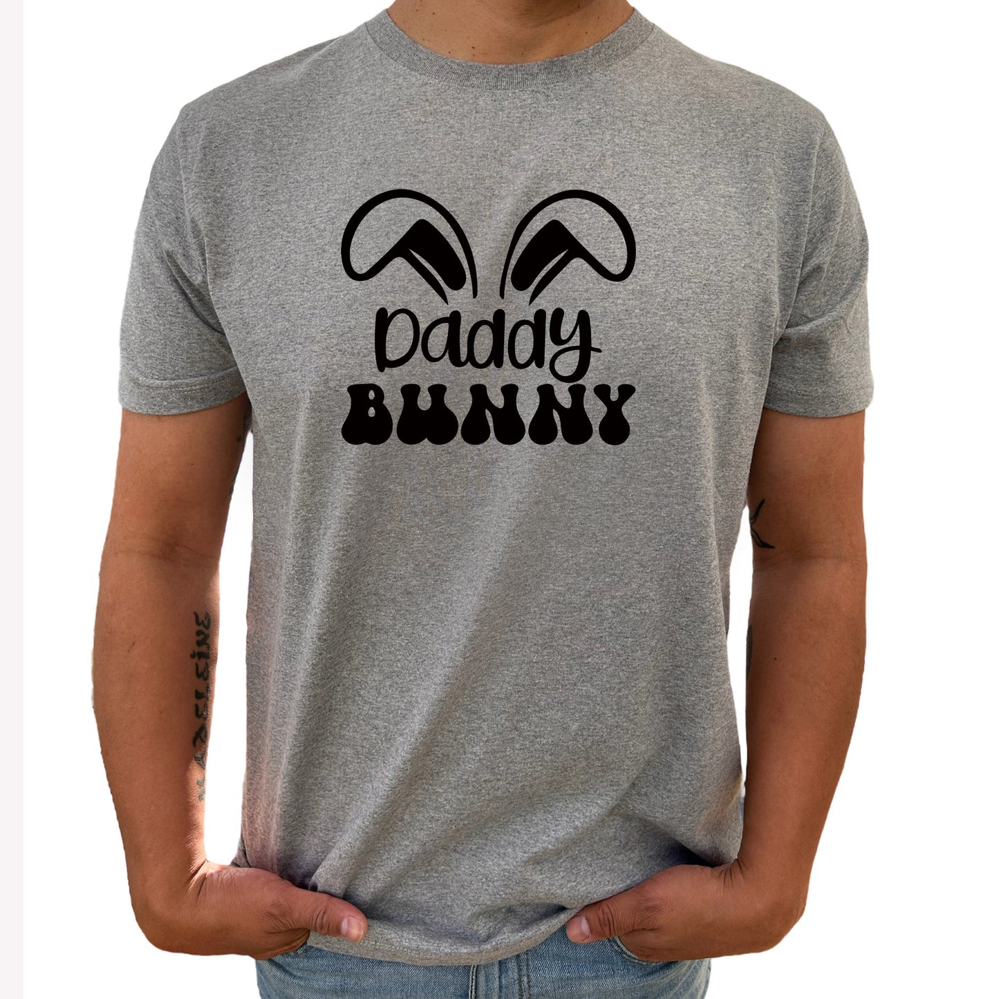 Cool Daddy Bunny T-shirt – För Den Trendiga Pappan-Lovely Text