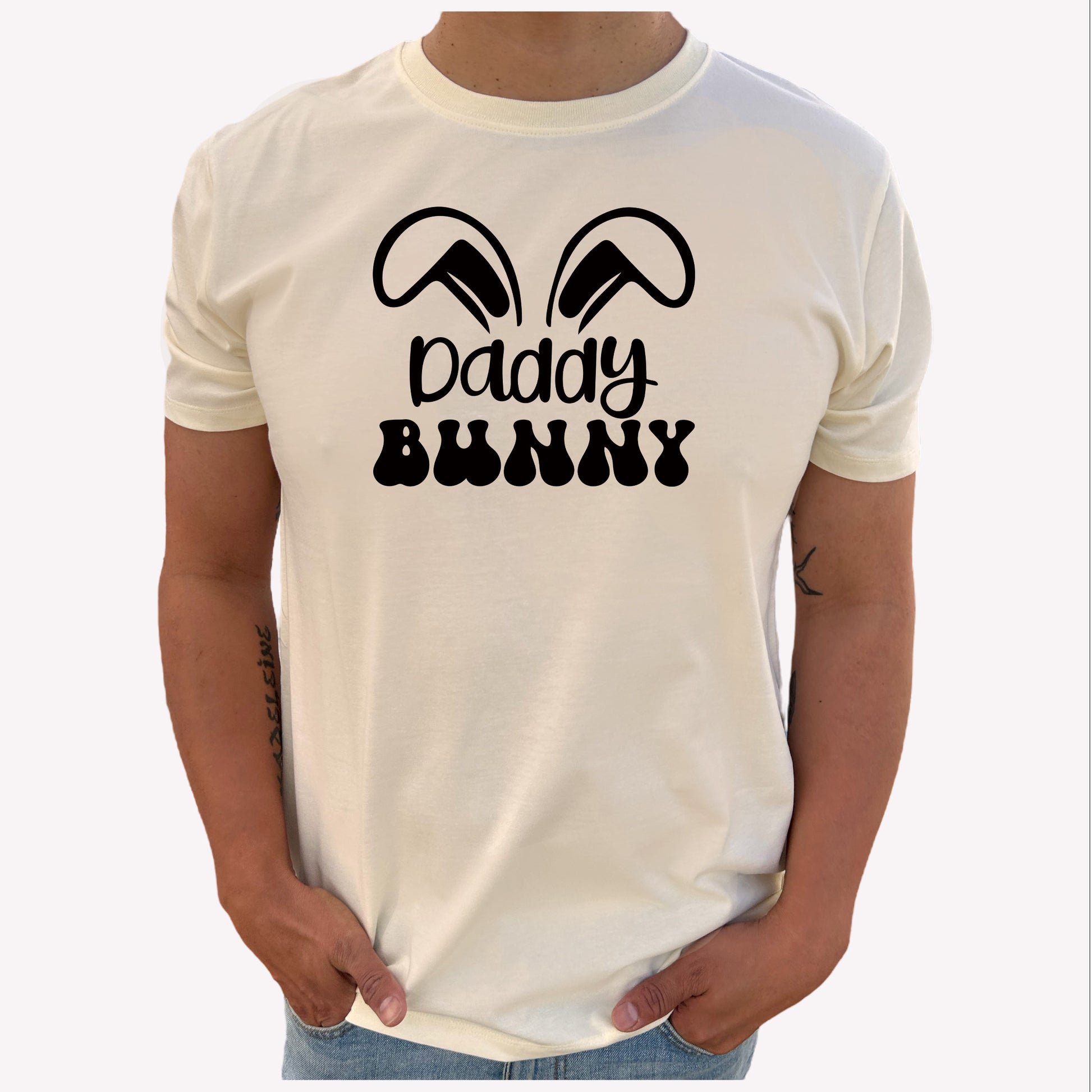 Cool Daddy Bunny T-shirt – För Den Trendiga Pappan-Lovely Text