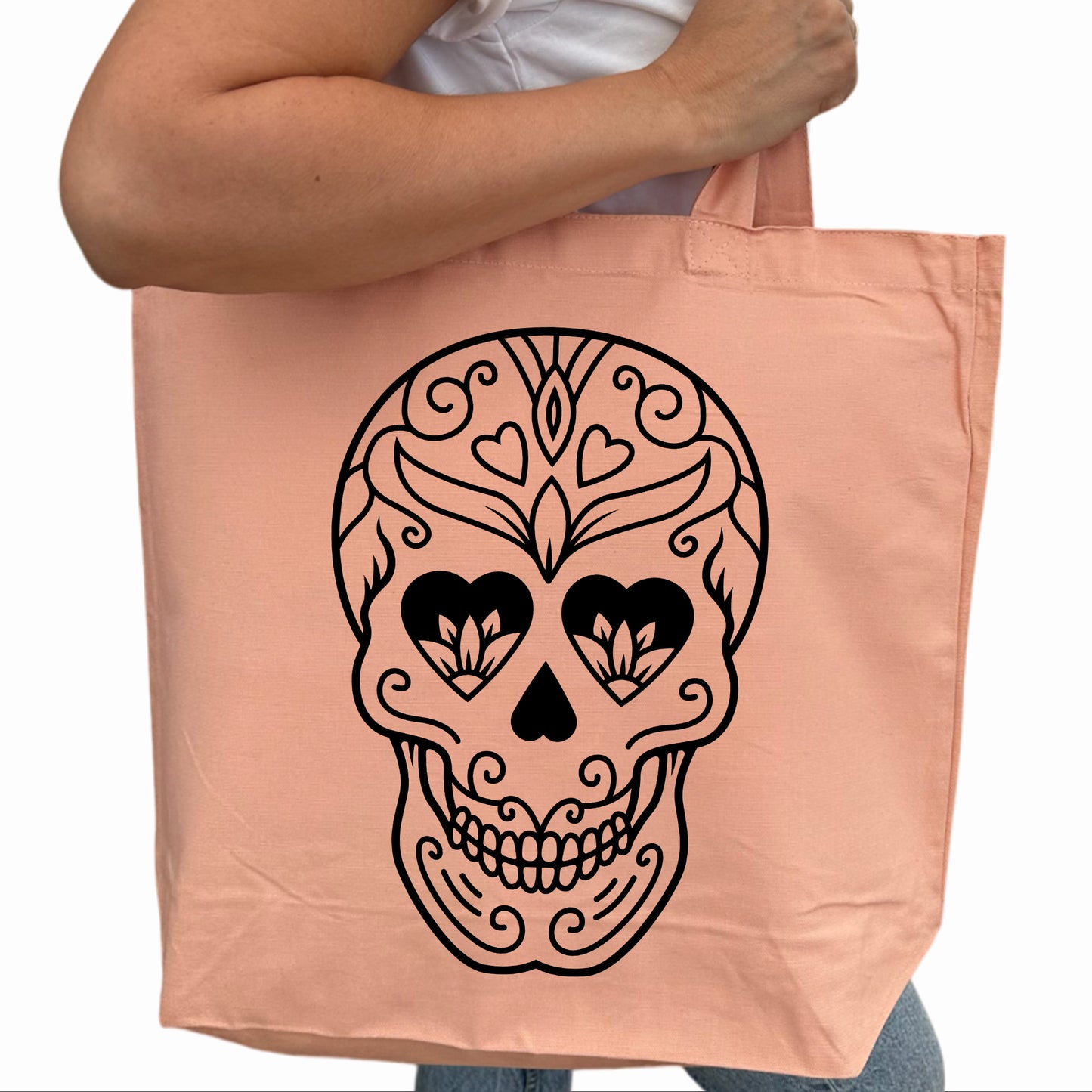 Dia de los Muertos Dödskalle Halloween Tygpåse-Lovely Text