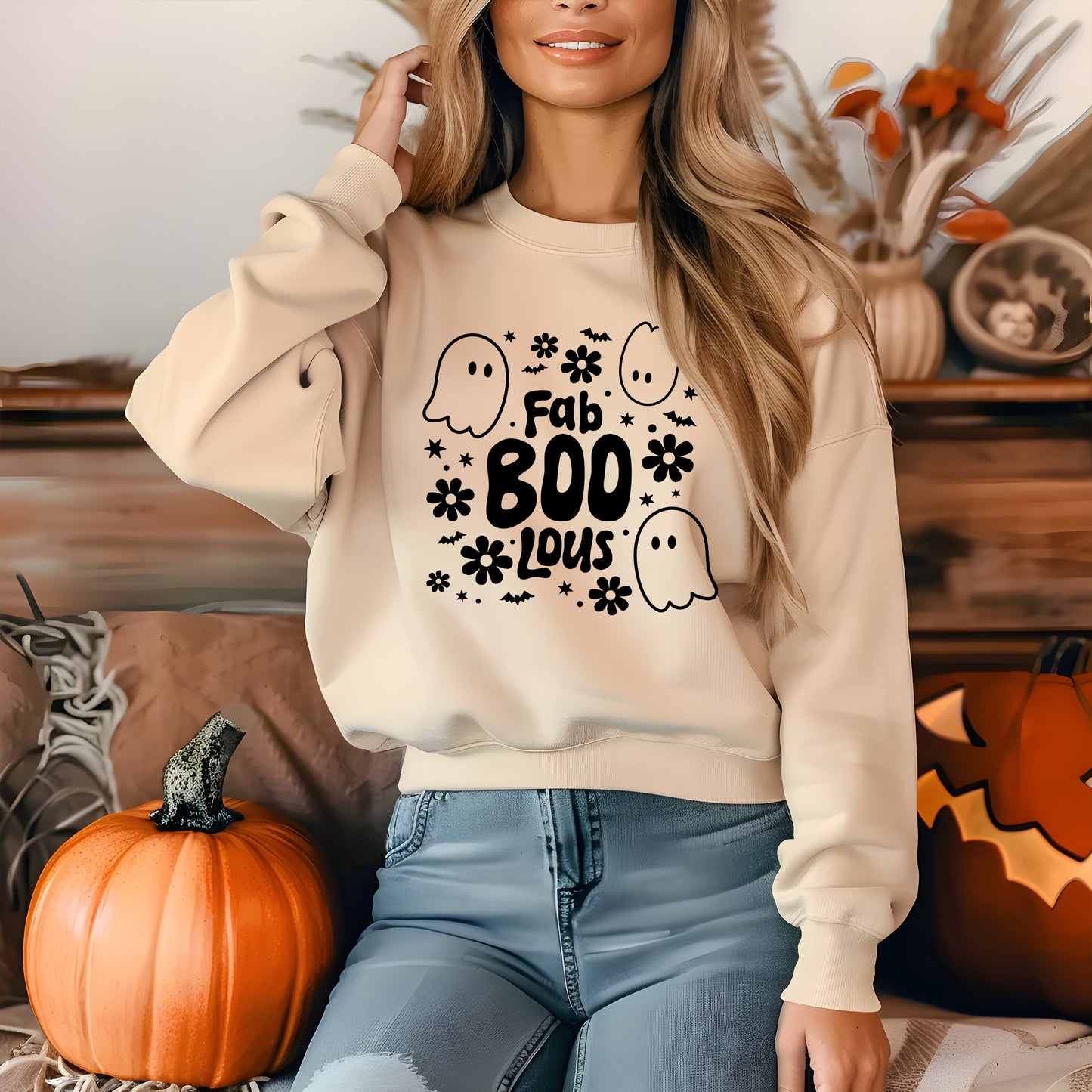 Fab BOO Lous - Halloween Tröja-Lovely Text