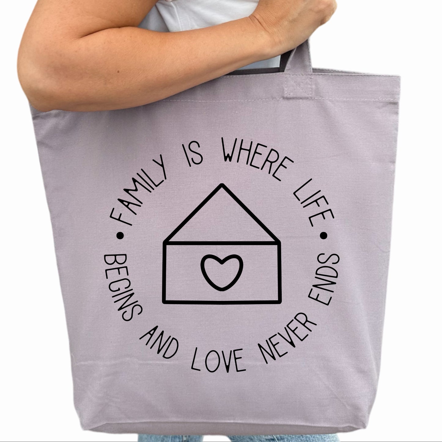 Family is where Life Begins and Love Never Ends Tygpåse