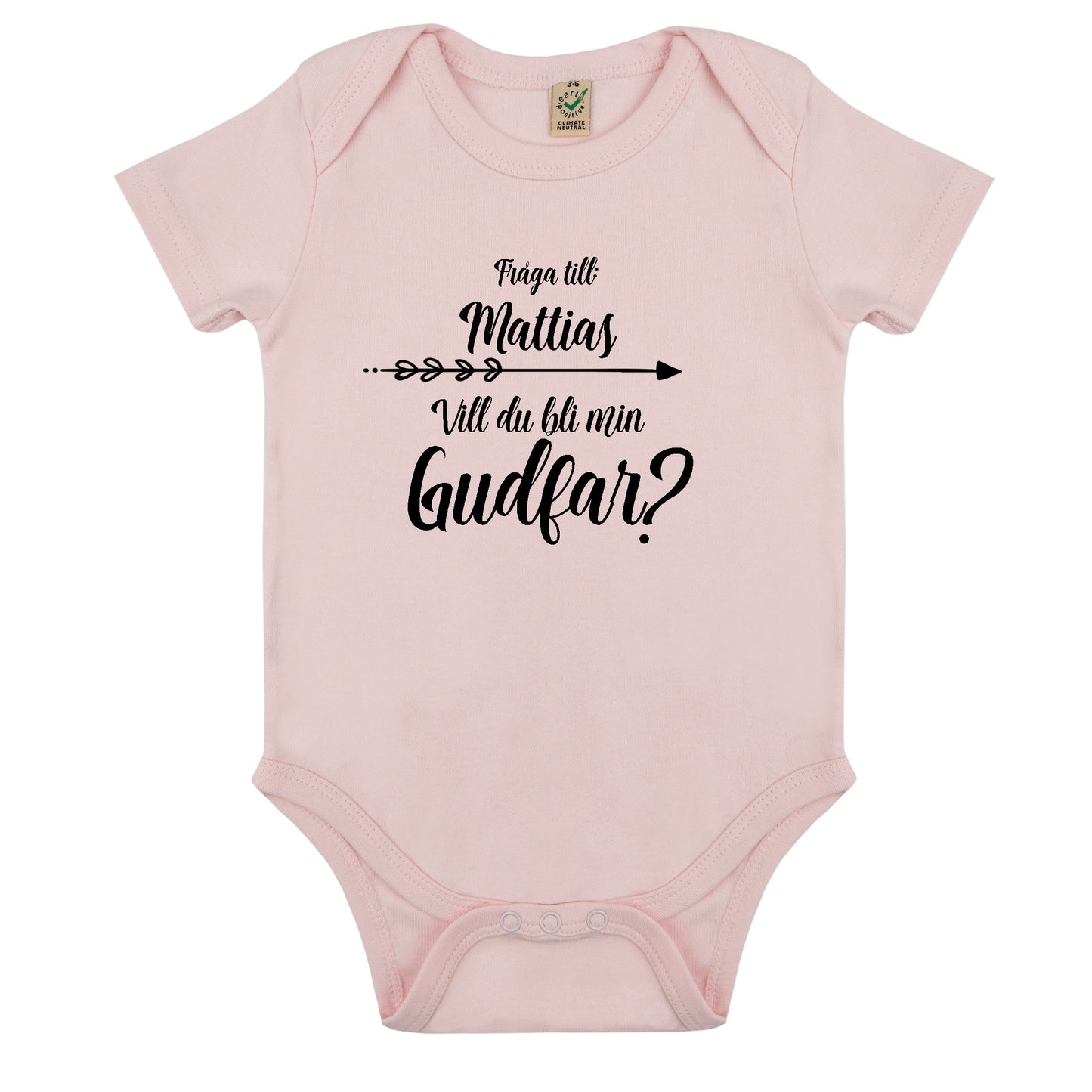 Fråga till: <NAMN> Vill du bli min Gudmor/Gudfar? Babybody Nyfödd