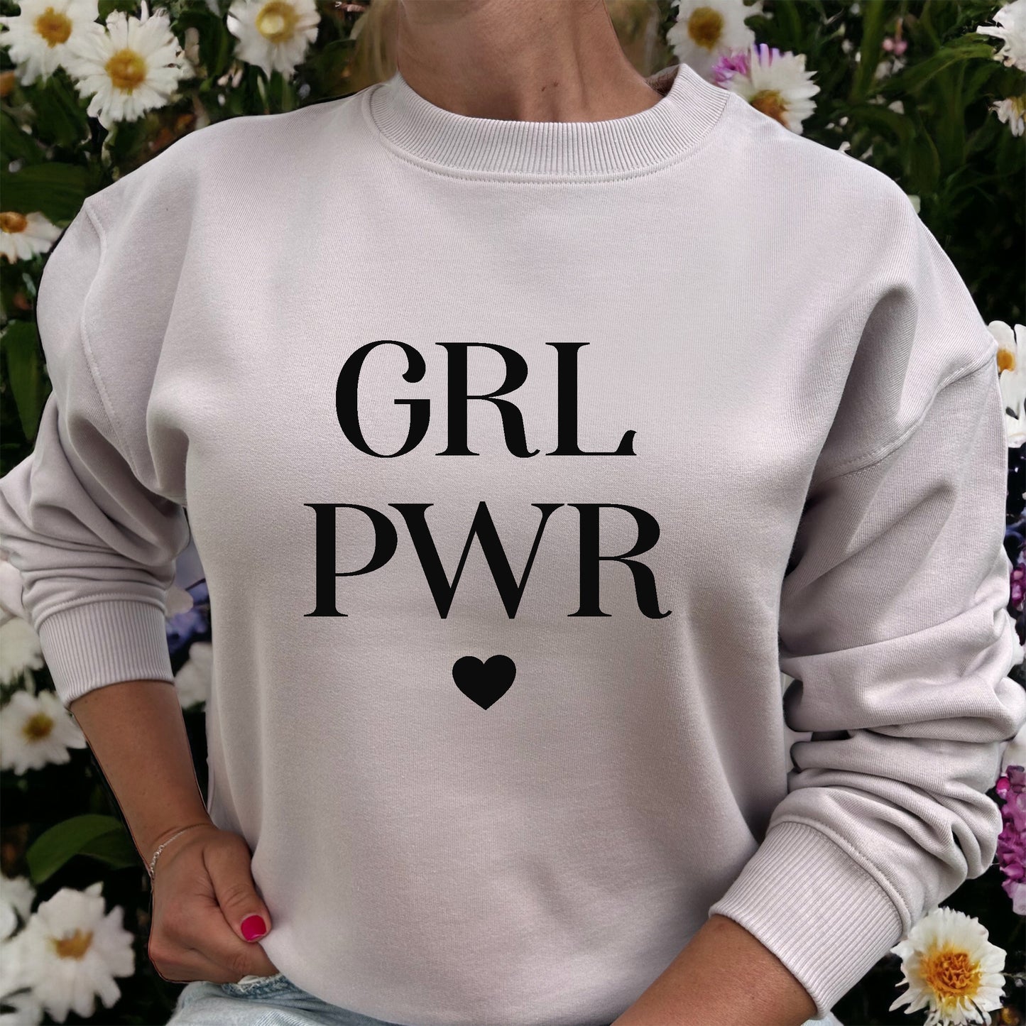 GRL PWR Tröja-Lovely Text