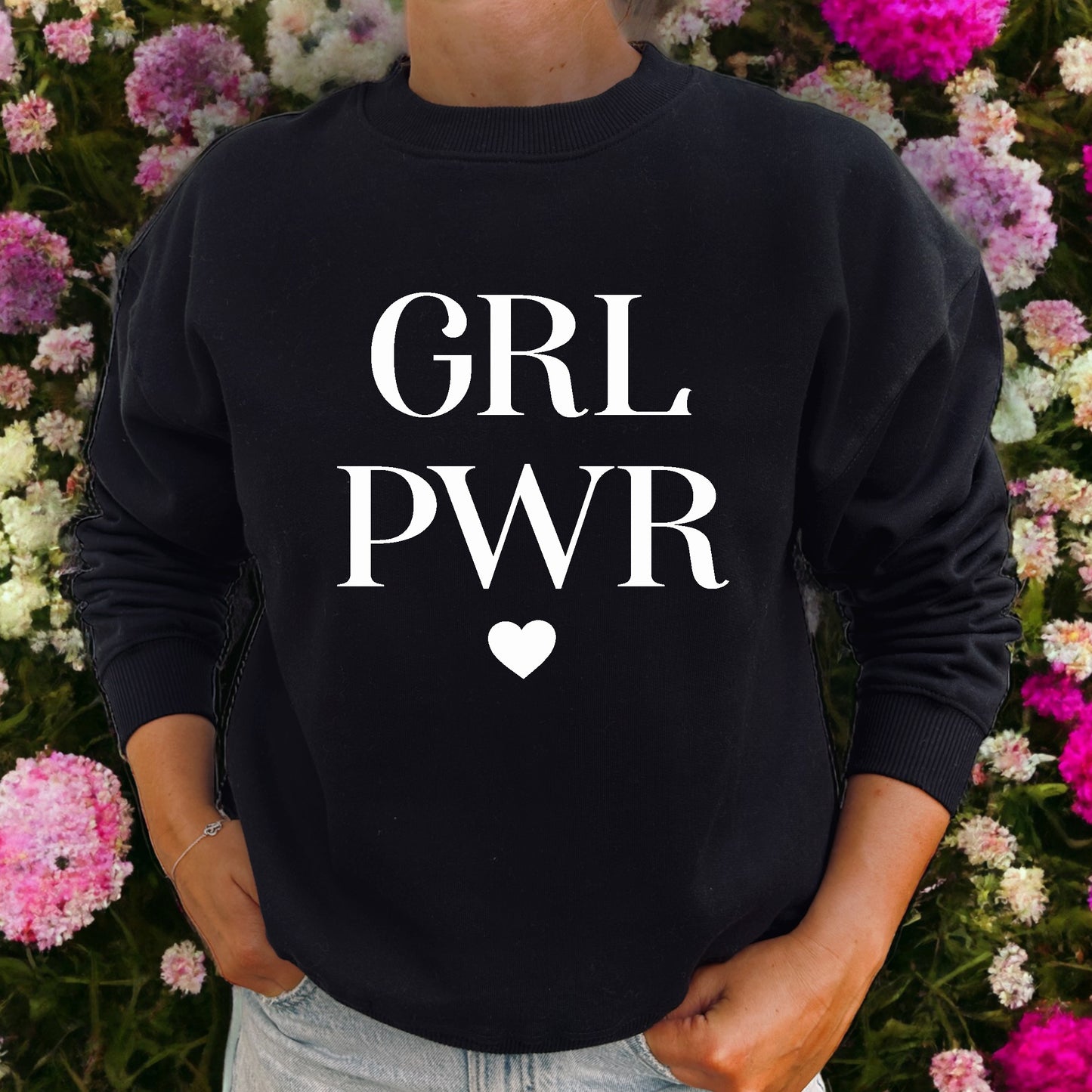 GRL PWR Tröja-Lovely Text