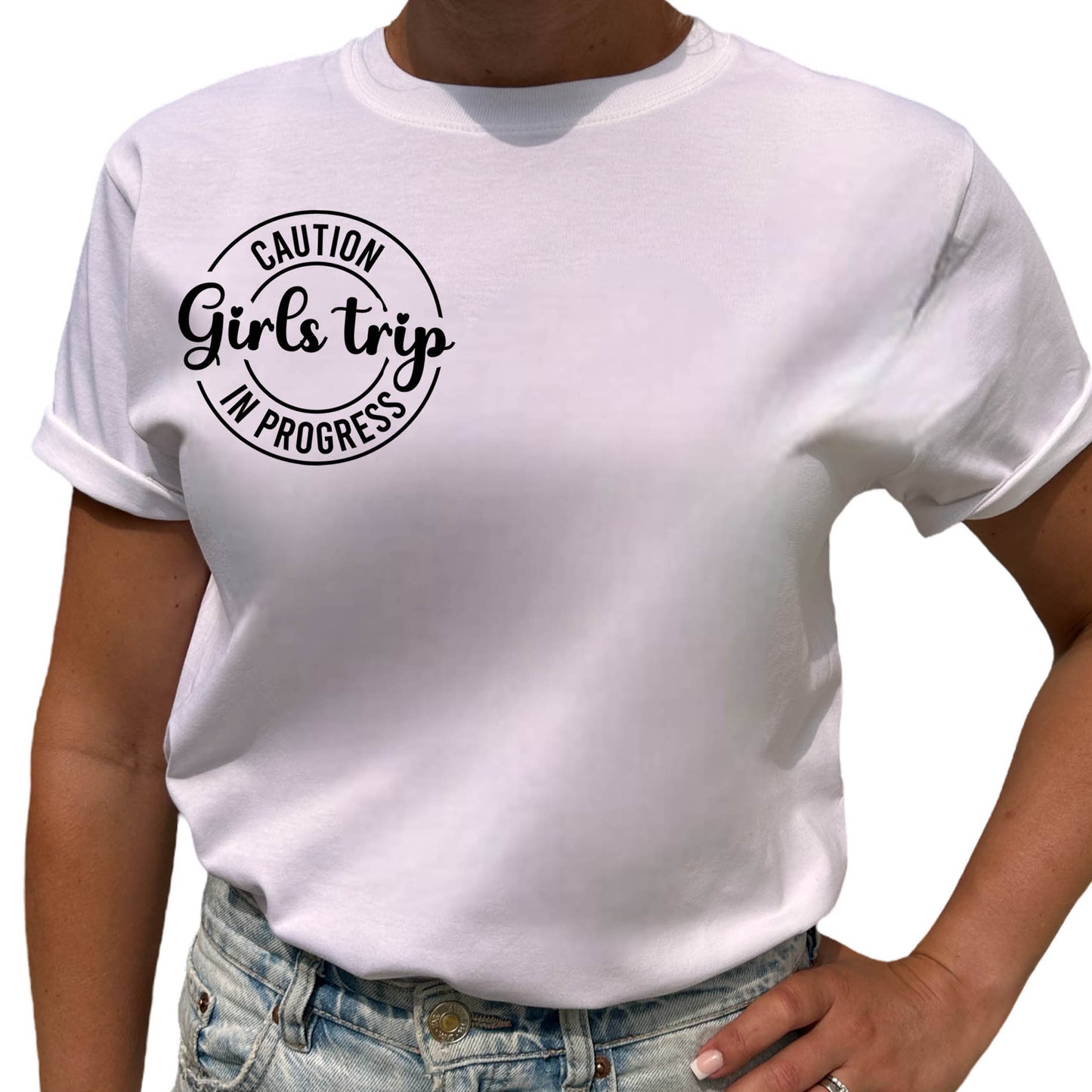 Girls Trip In Progress T-shirt-Lovely Text