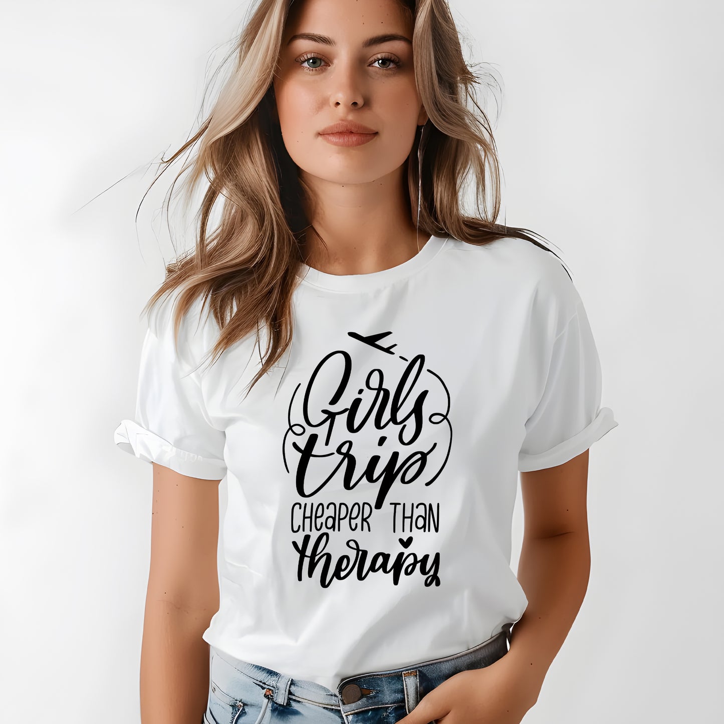 Girls Trip Cheaper Than Therapy T-shirt Resa-Lovely Text