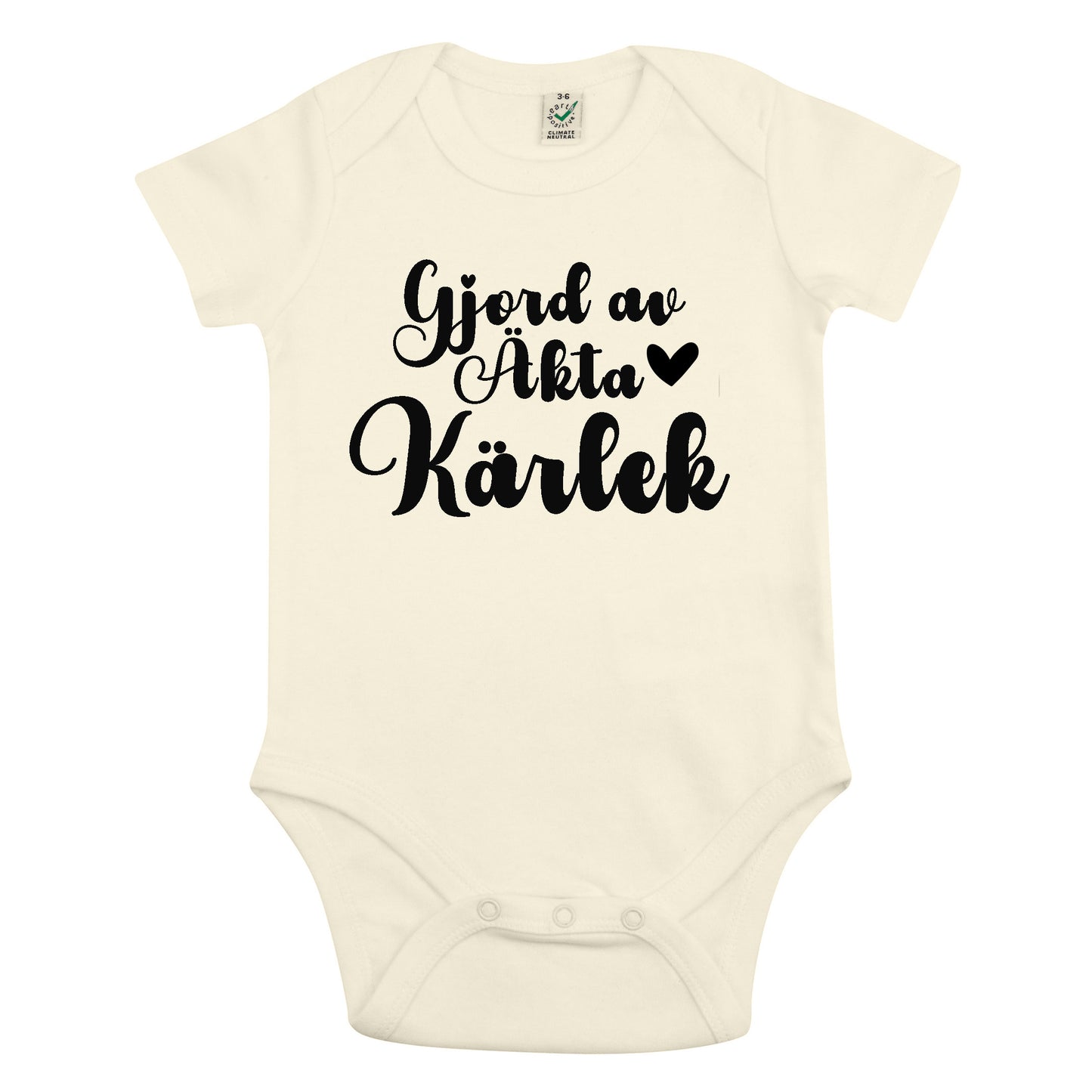 Gjord av Äkta Kärlek Babybody Nyfödd-Lovely Text