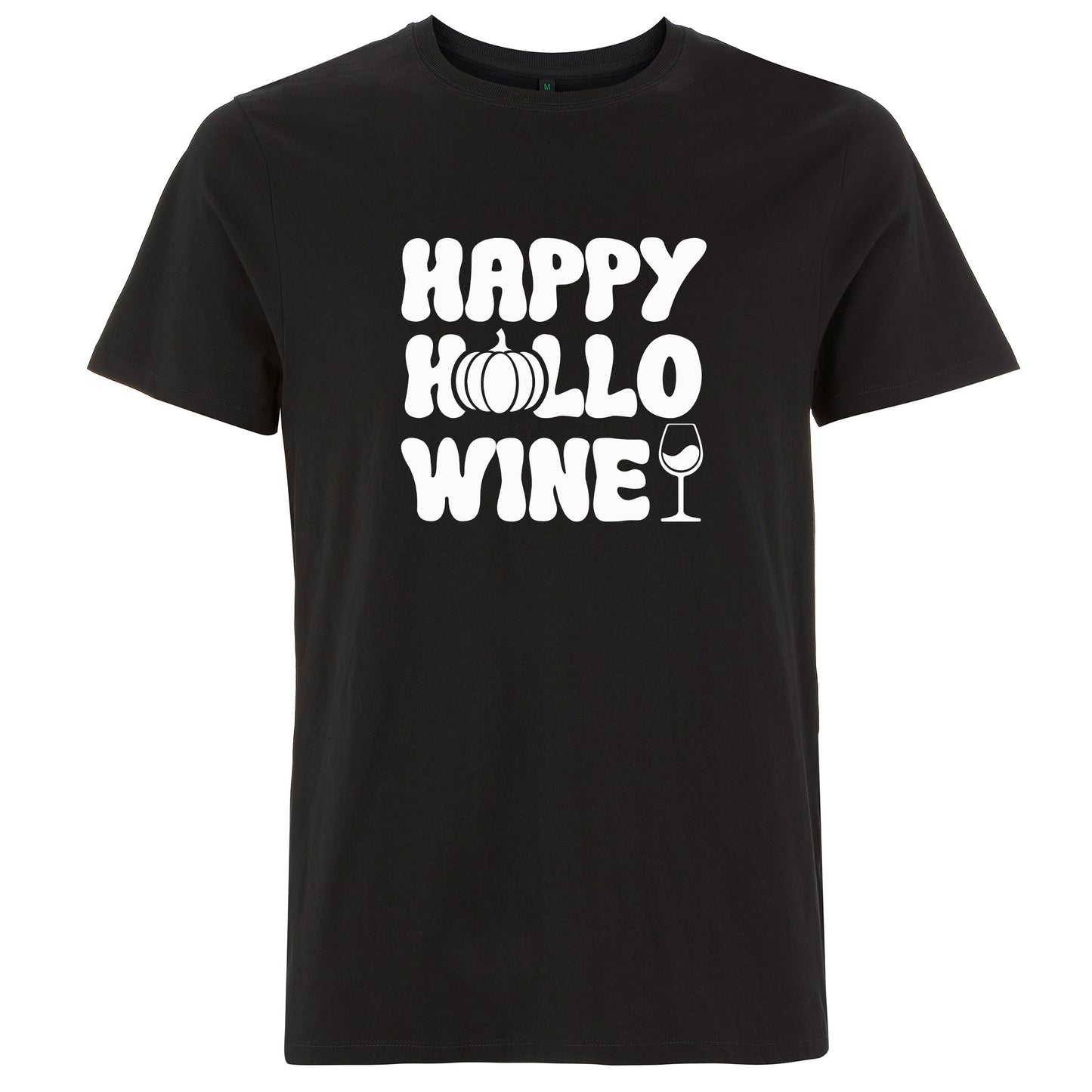 Happy Hallo Wine Halloween T-shirt – Unisex t-shirt med vin & humor