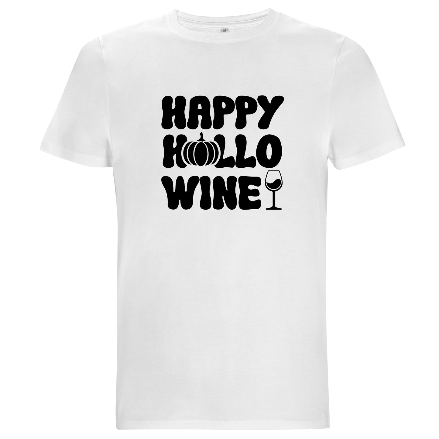 Happy Hallo Wine Halloween T-shirt – Unisex t-shirt med vin & humor