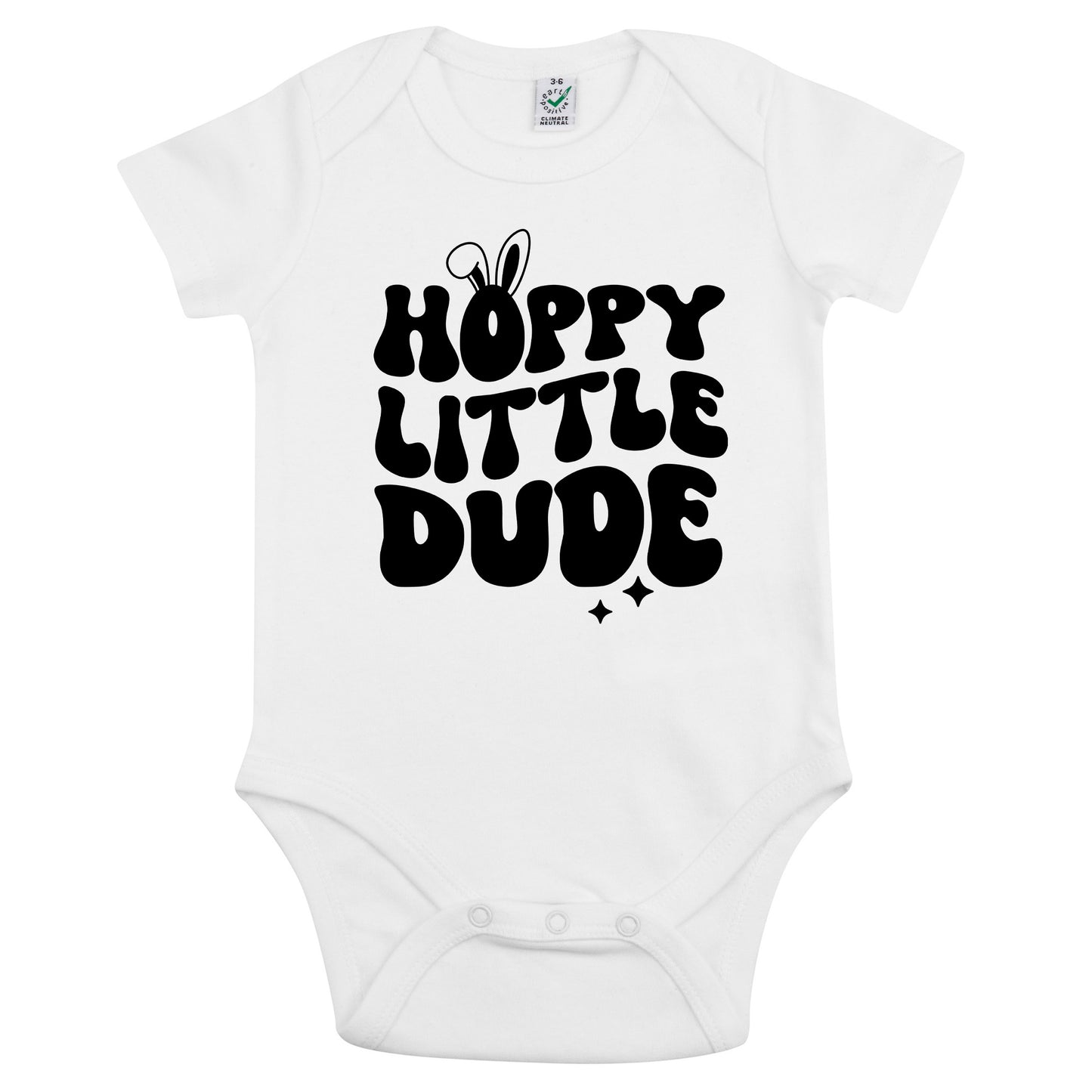 Hoppy Little Dude Påsk Babybody Nyfödd-Lovely Text