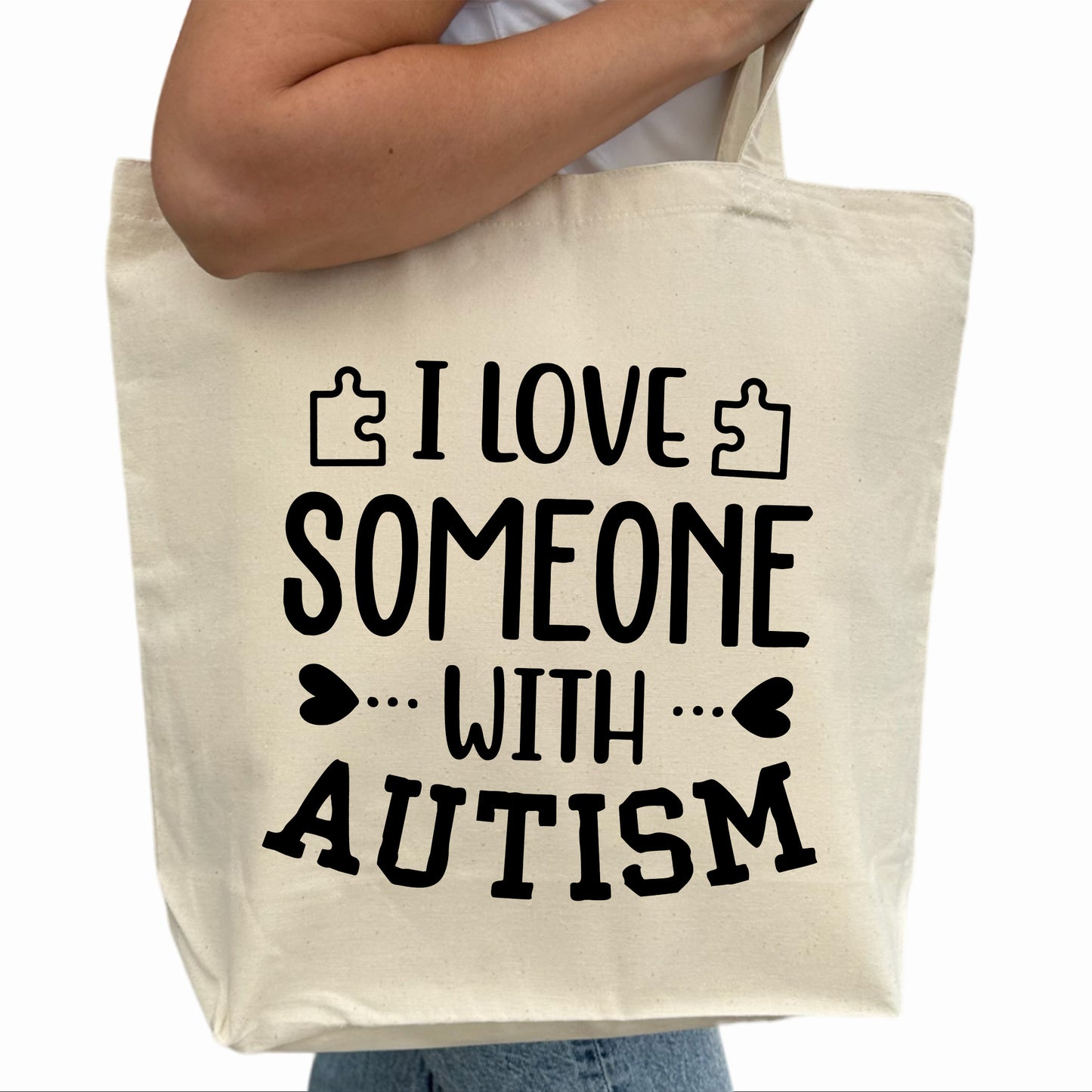 I Love Someone With Autism Tygpåse-Lovely Text