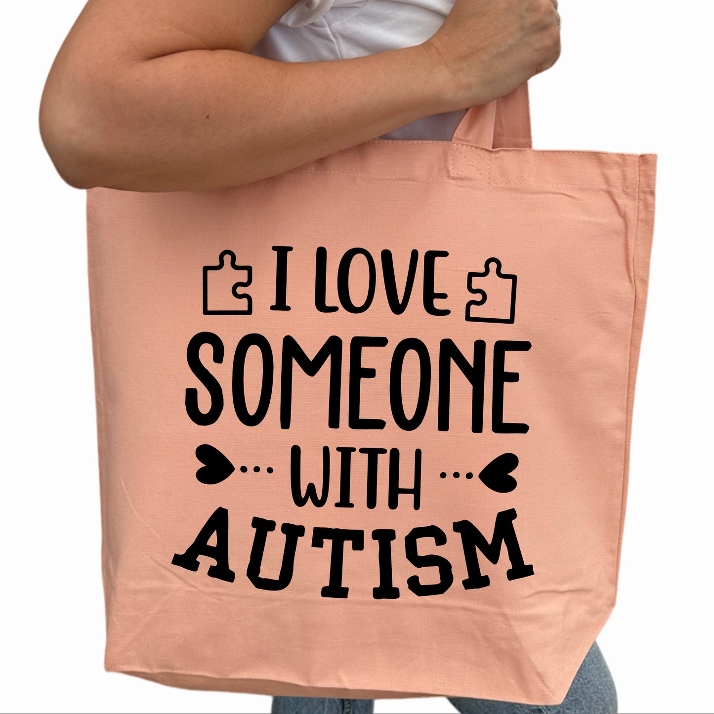 I Love Someone With Autism Tygpåse-Lovely Text