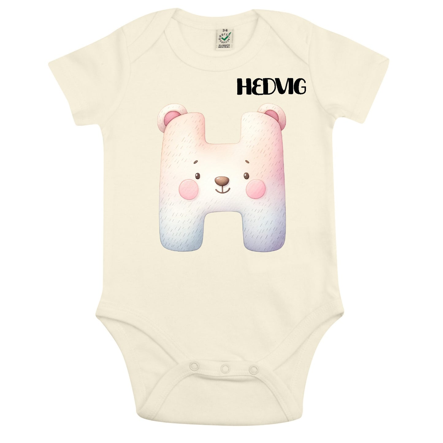 Personlig Babybody med charmigt björnmotiv-Lovely Text