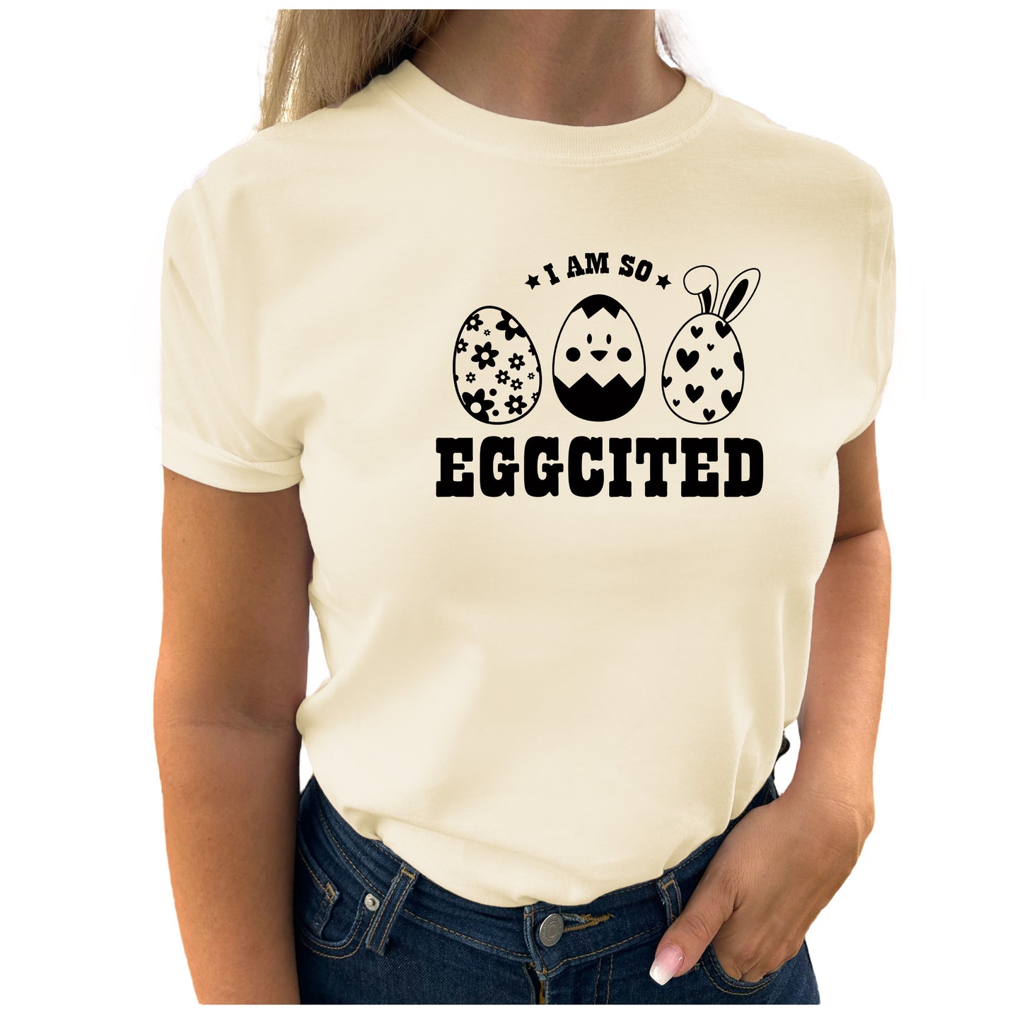 Påskens Glädje T-shirt: I’m So Eggcited-Lovely Text