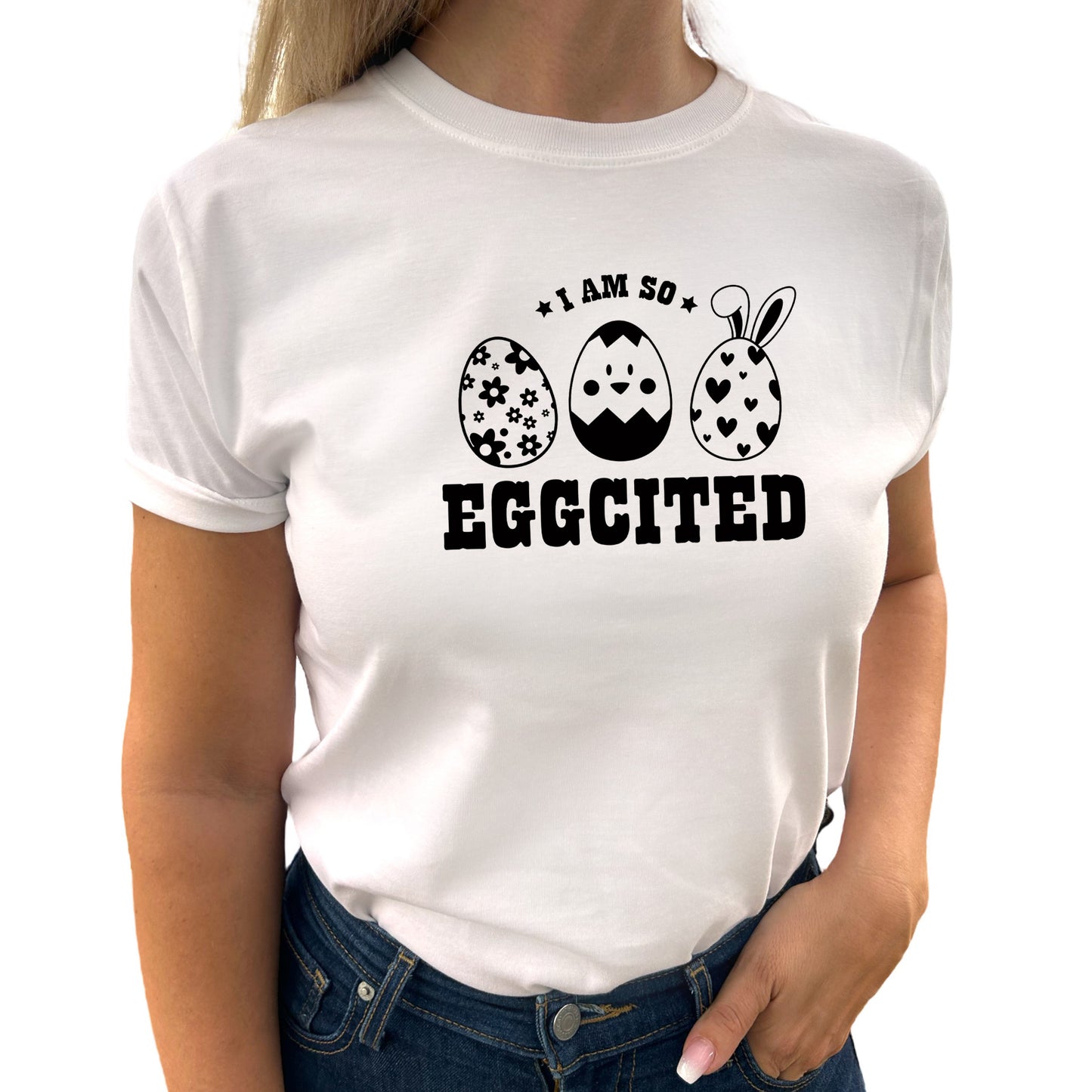 Påskens Glädje T-shirt: I’m So Eggcited-Lovely Text