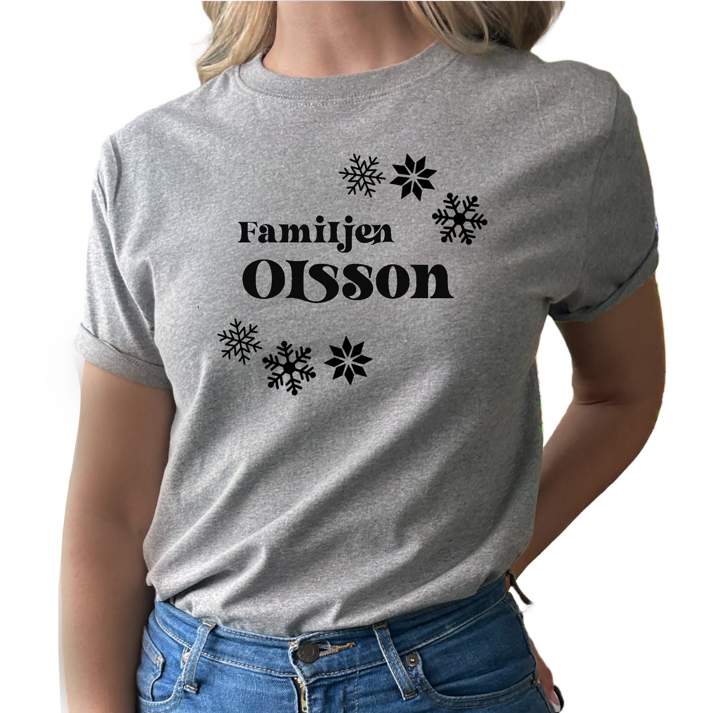 Familjen "Efternamn" Jul T-shirt
