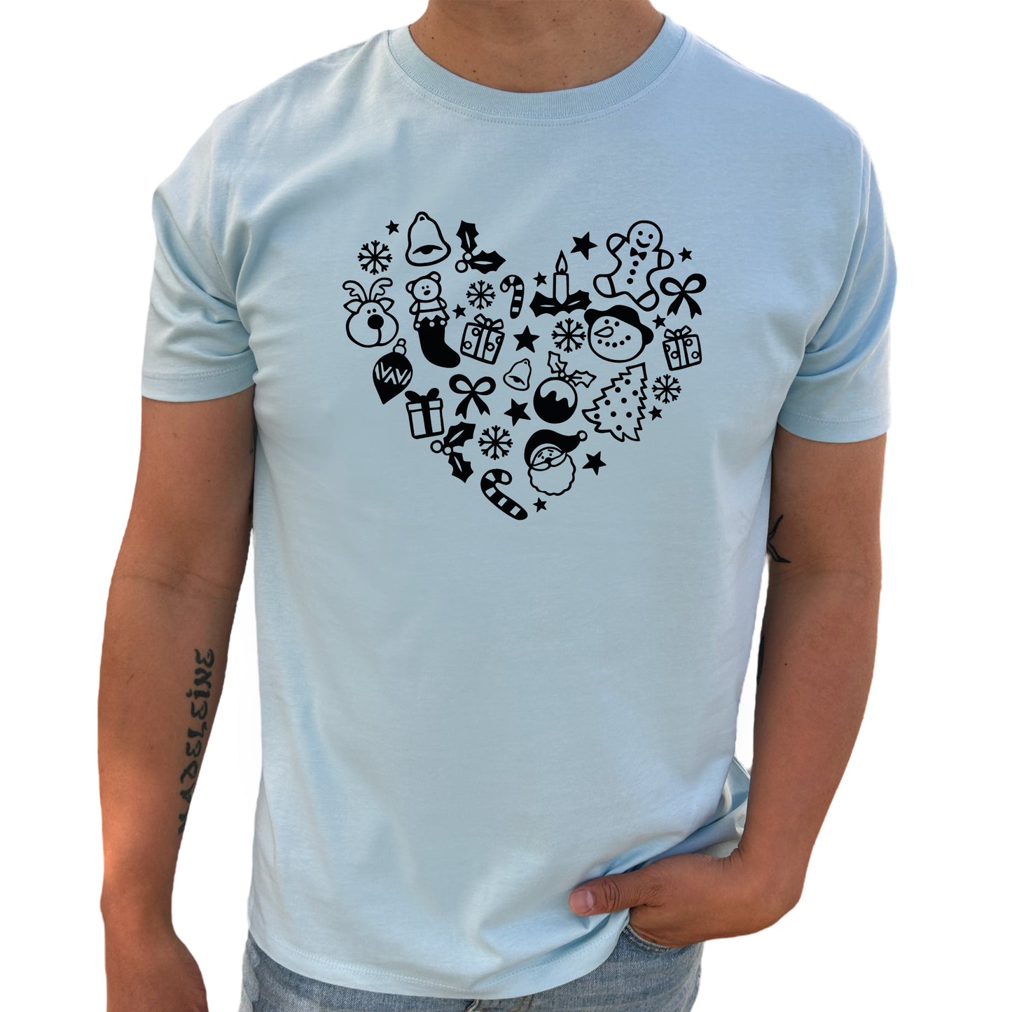 Hjärta Jul T-shirt-Lovely Text