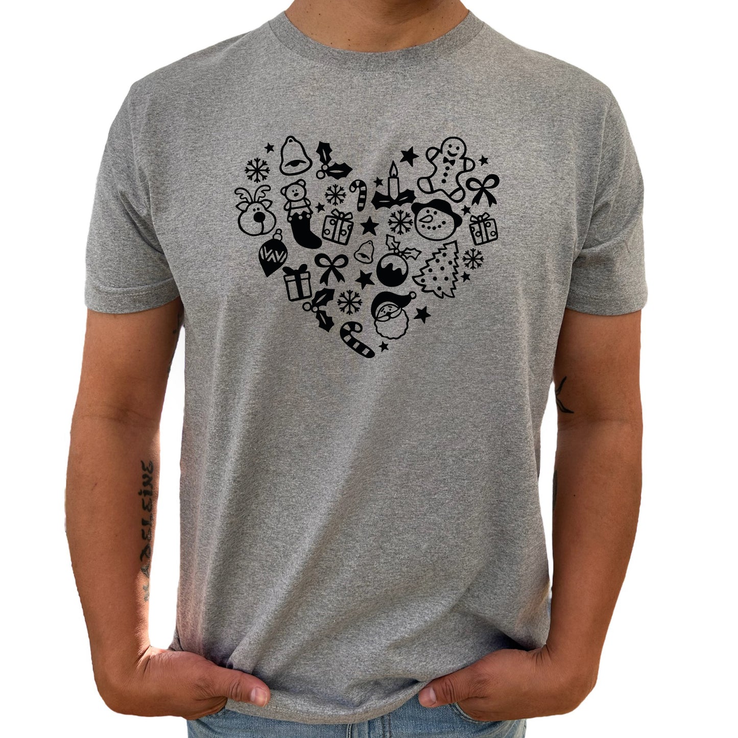 Hjärta Jul T-shirt-Lovely Text