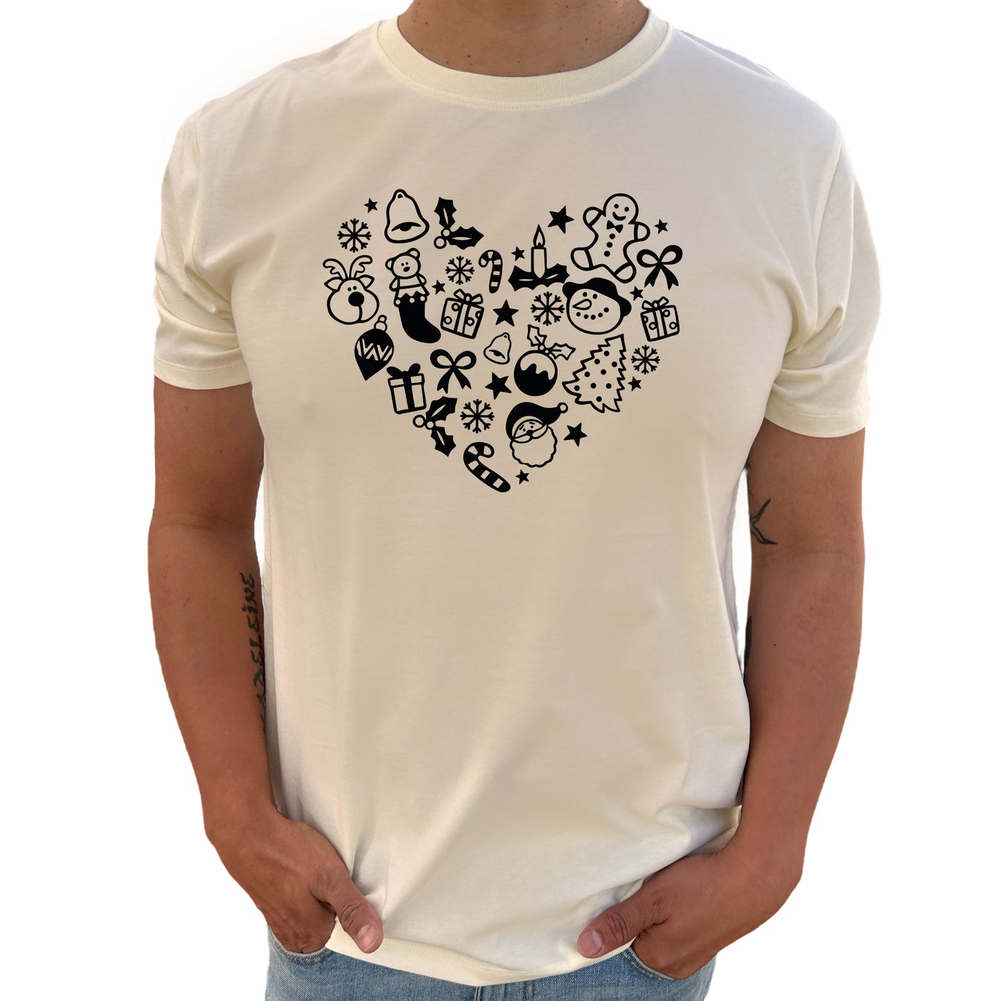 Hjärta Jul T-shirt-Lovely Text
