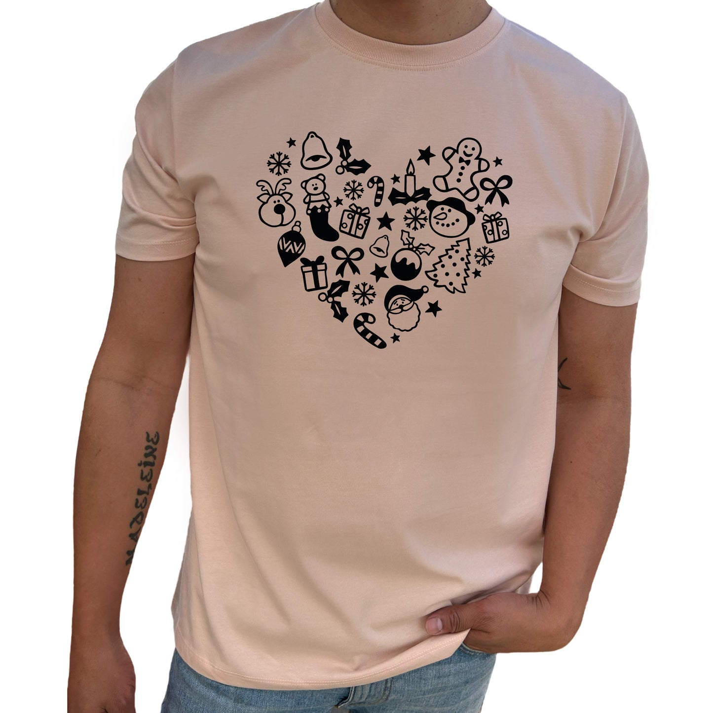 Hjärta Jul T-shirt-Lovely Text