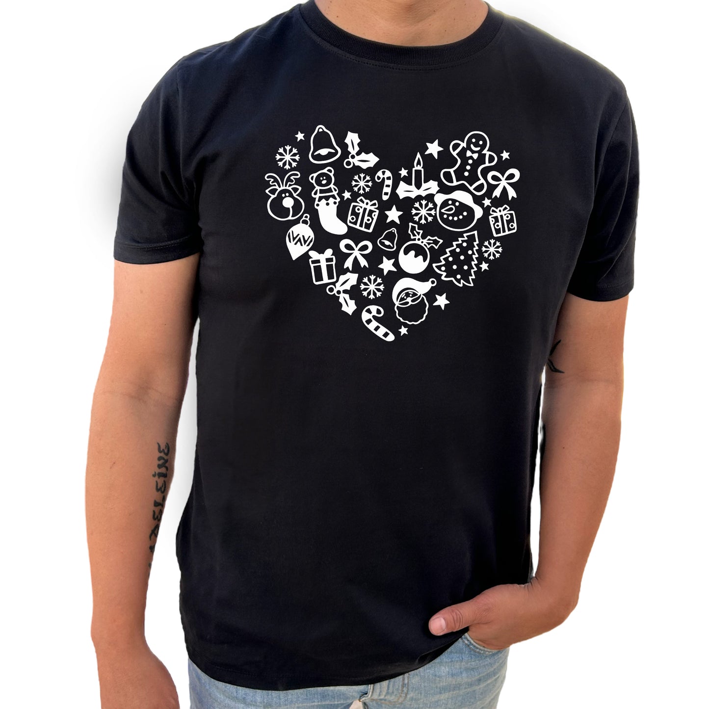 Hjärta Jul T-shirt-Lovely Text