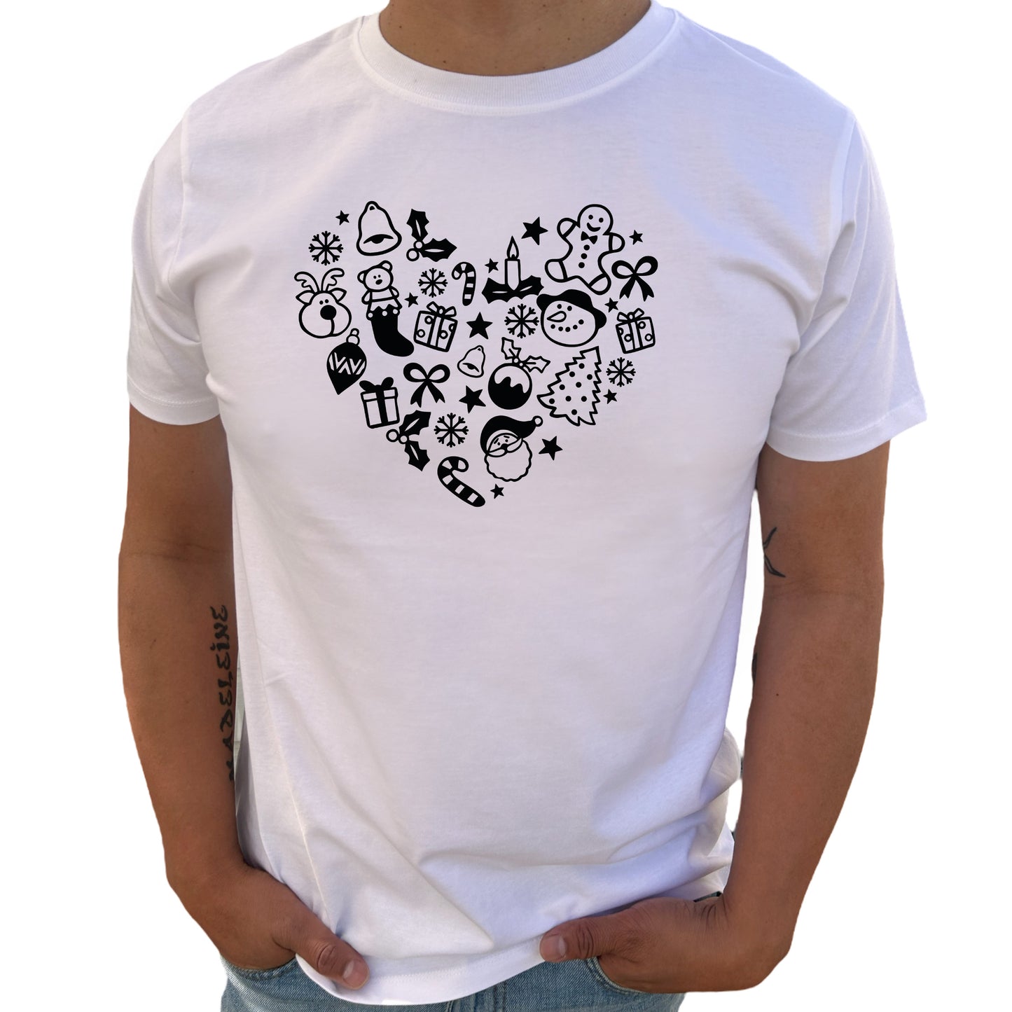 Hjärta Jul T-shirt-Lovely Text