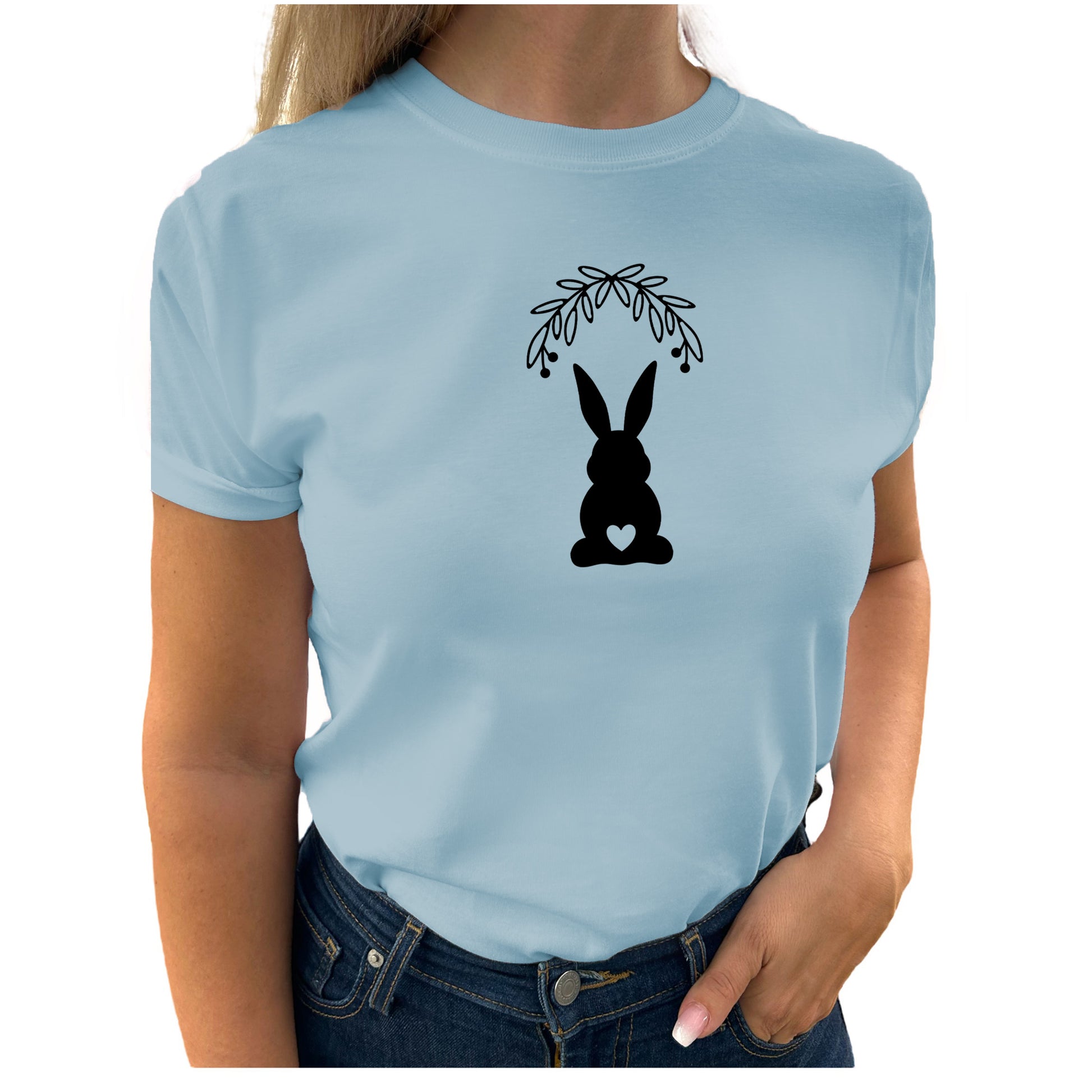 Tidlös Elegans T-shirt Kanin med Hjärtsvans-Lovely Text