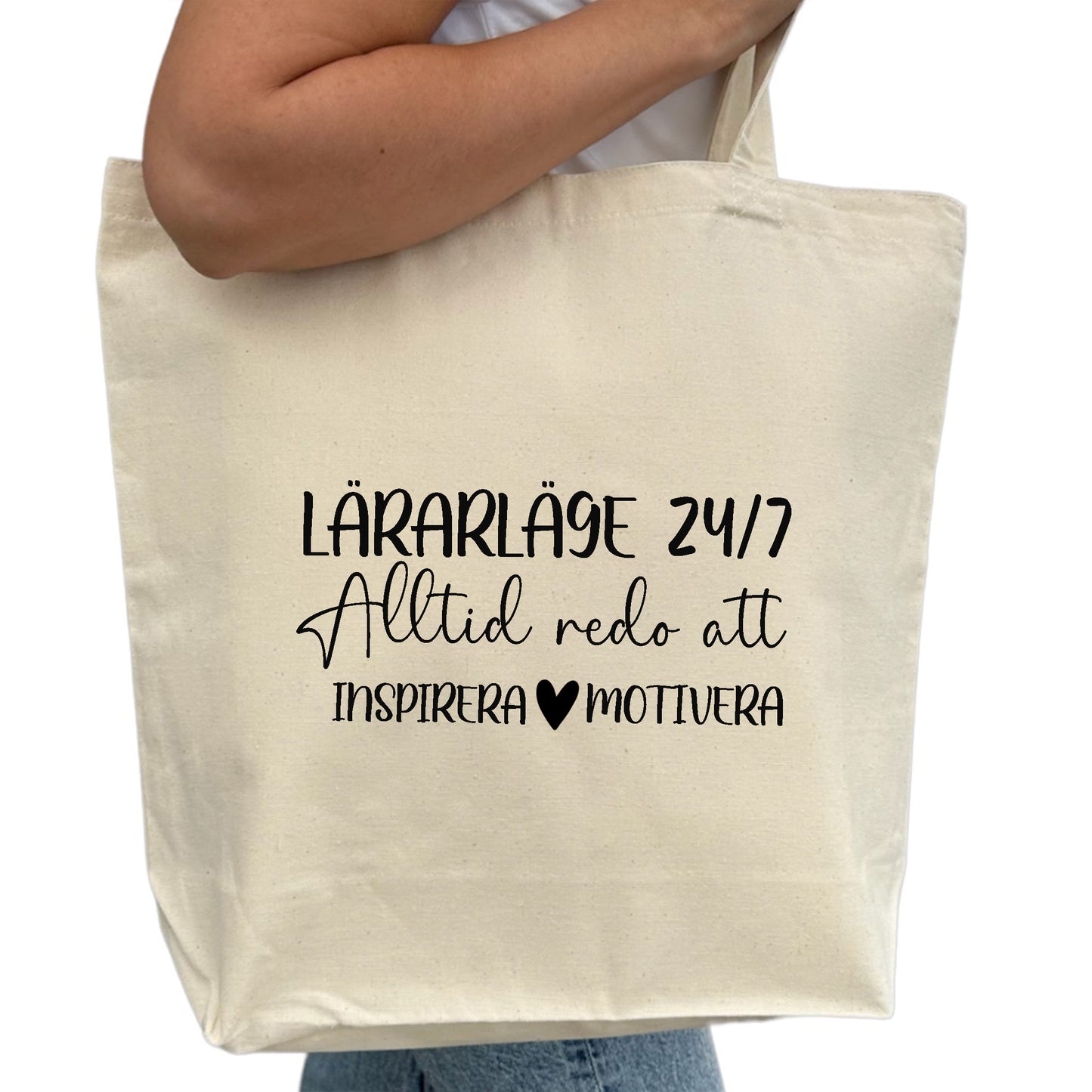 Lärarläge 24/7 - Tygpåse Lärare-Lovely Text