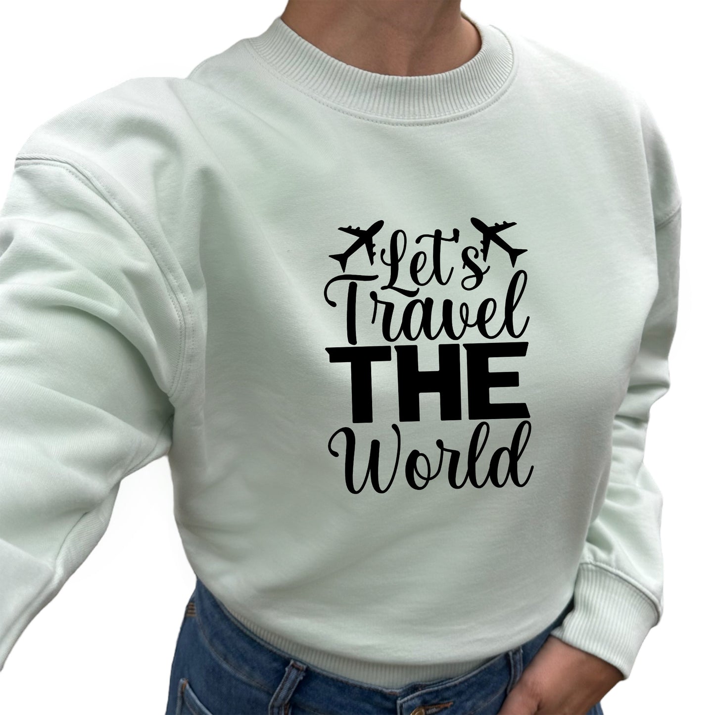 Lets Travel The World Tröja-Lovely Text