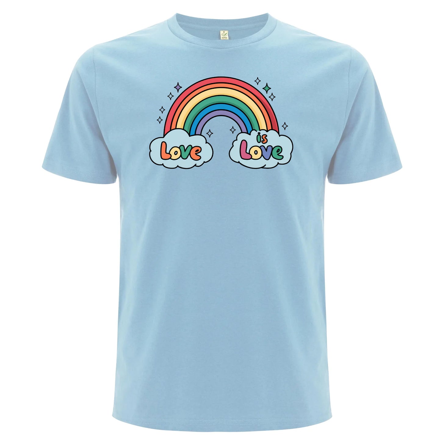 Love is Love – T-shirt med regnbåge (Unisex)-Lovely Text